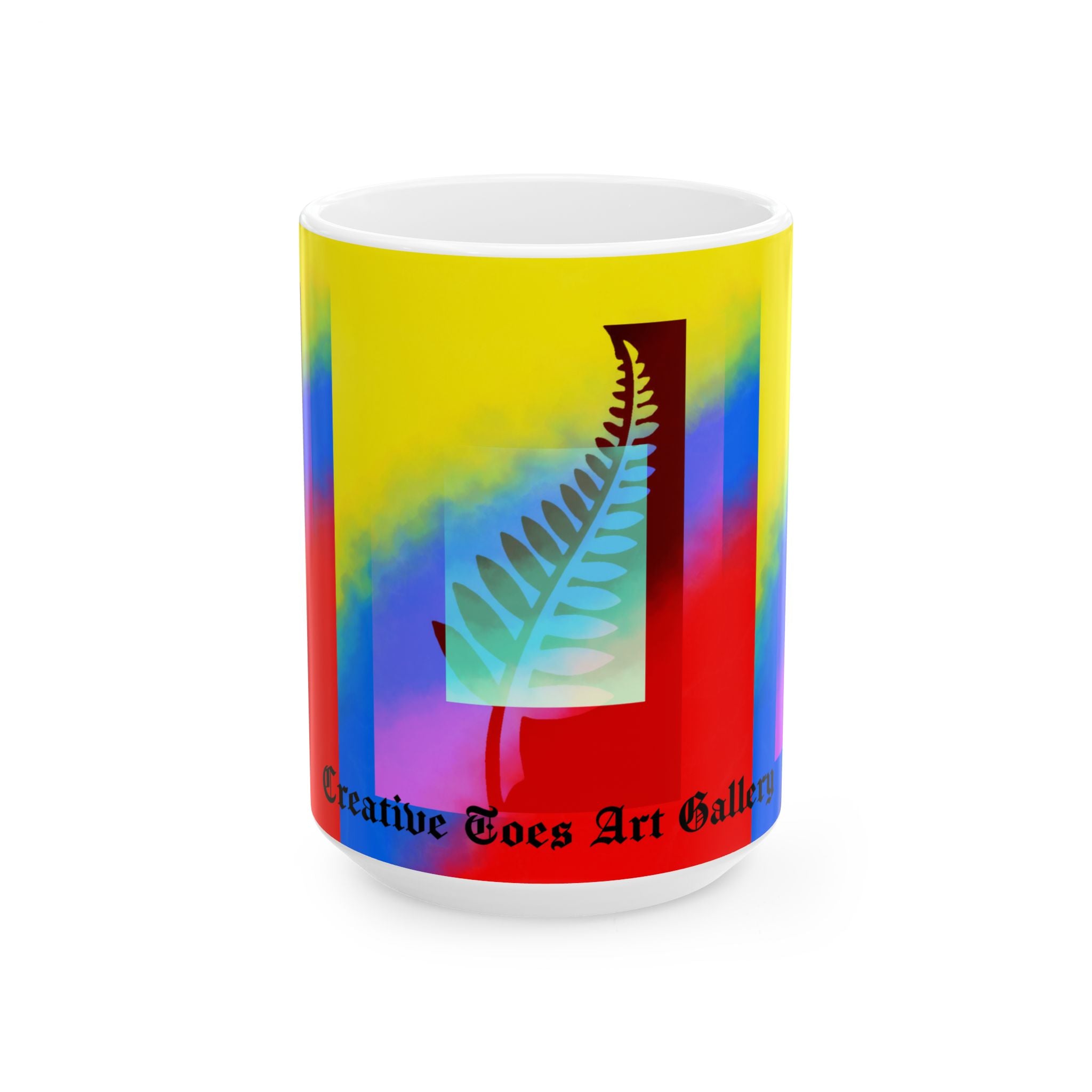 Colorful Fern Ceramic Mug | Creative Toes Art Gallery - 11oz & 15oz