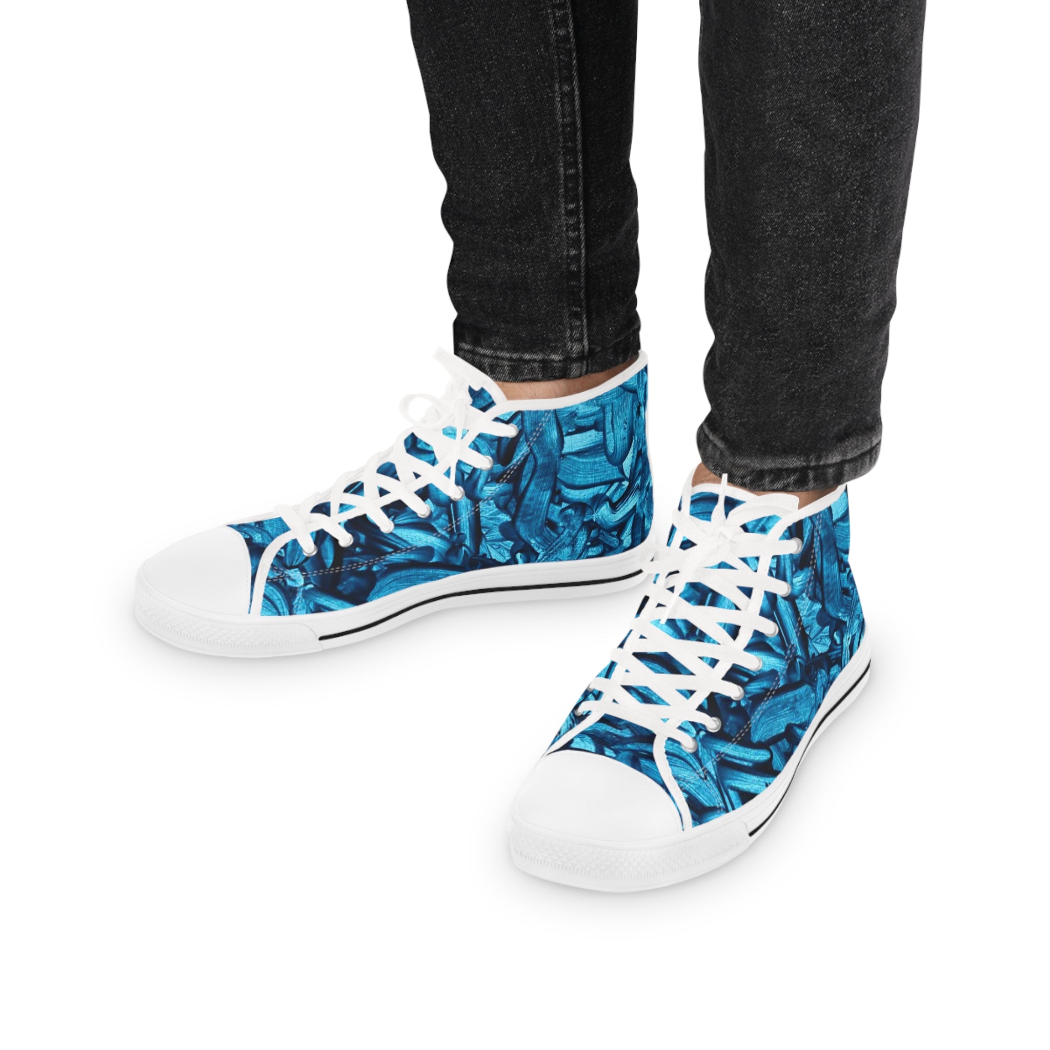 True Blue ||  Tie-Dye High Top Sneakers – Men's Retro Streetwear