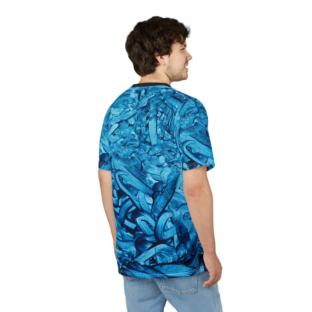 Vibrant “True Blue |” Abstract Unisex Cut & Sew Tee