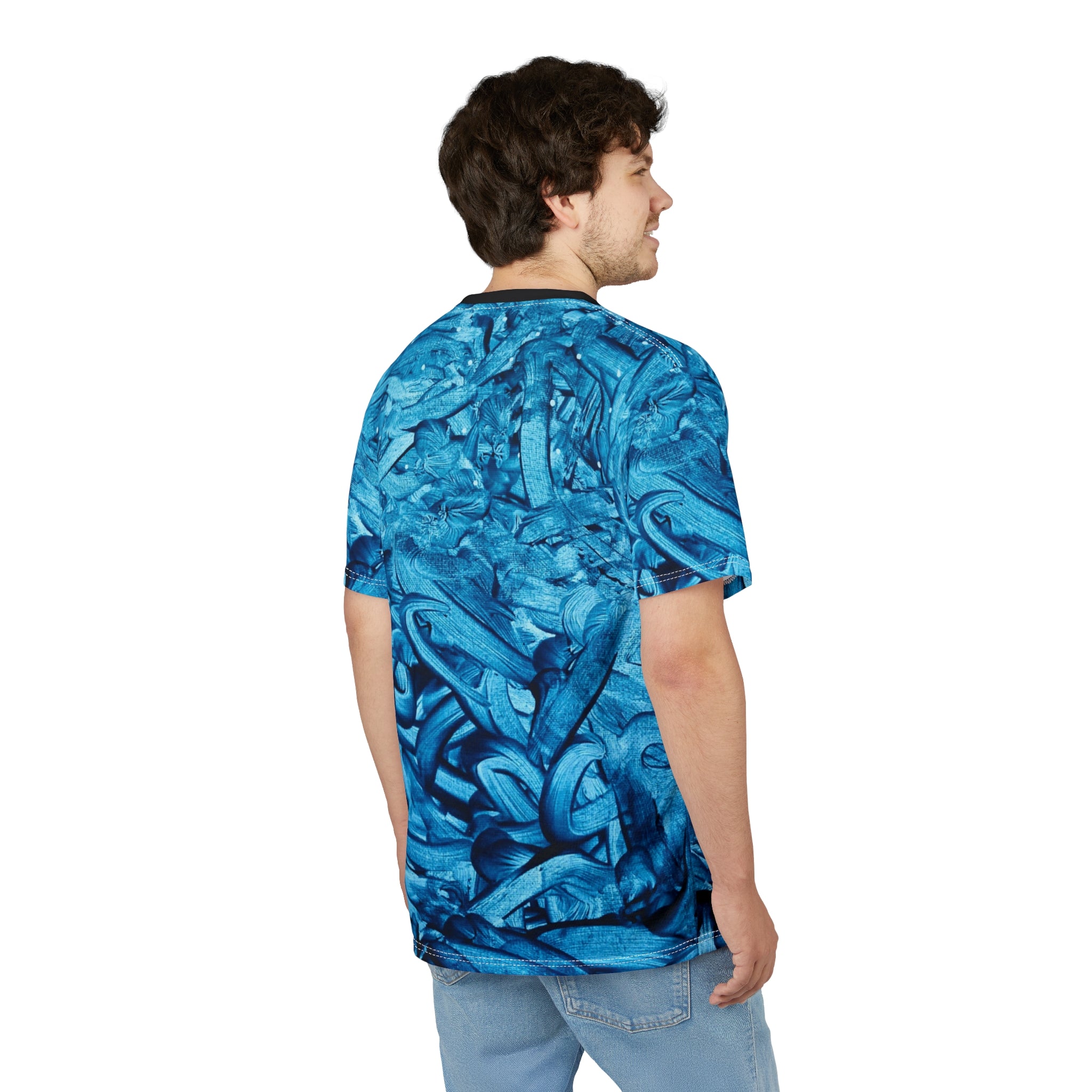 Vibrant “True Blue |” Abstract Unisex Cut & Sew Tee