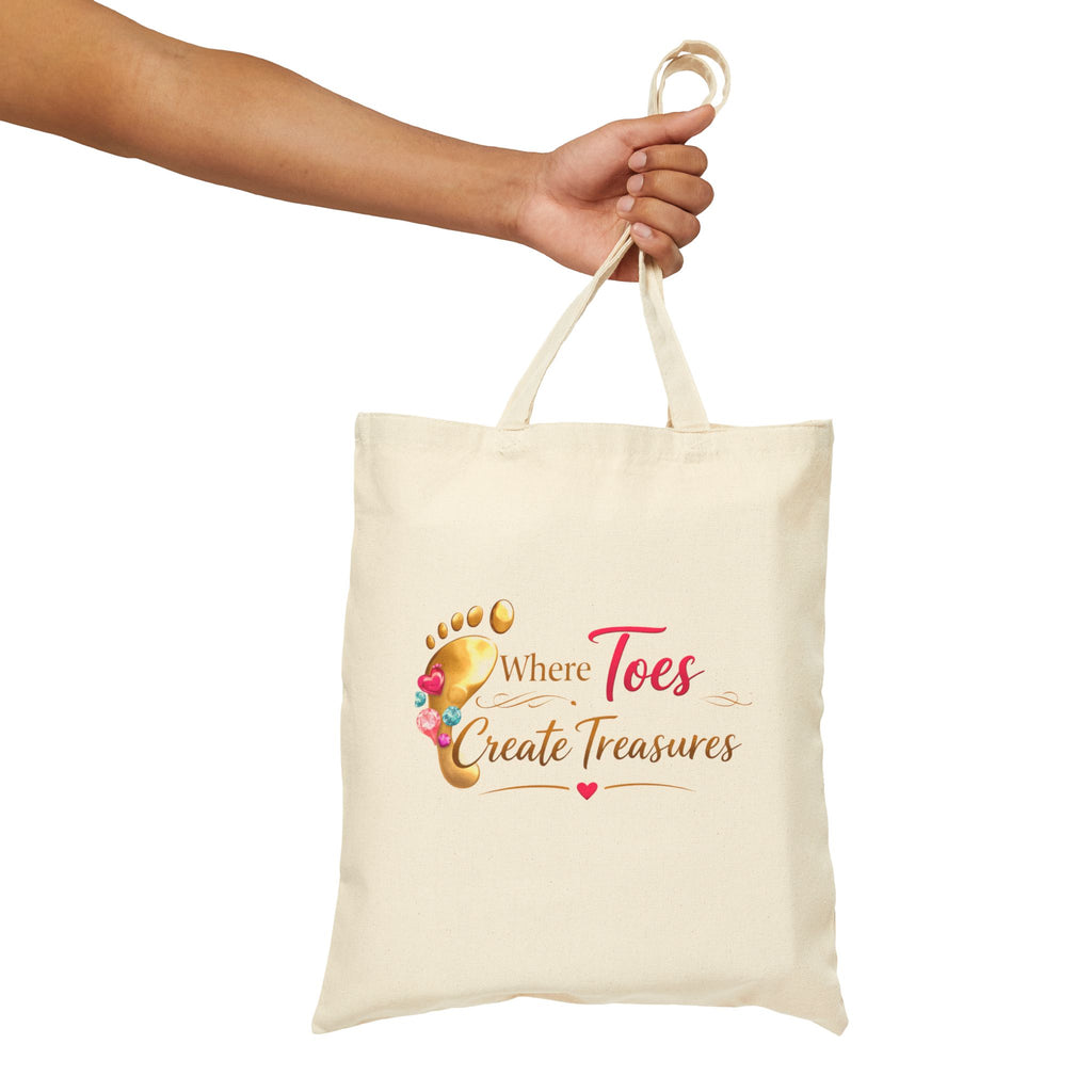 “Where Toes Create Treasures” — Cotton Canvas Tote Bag