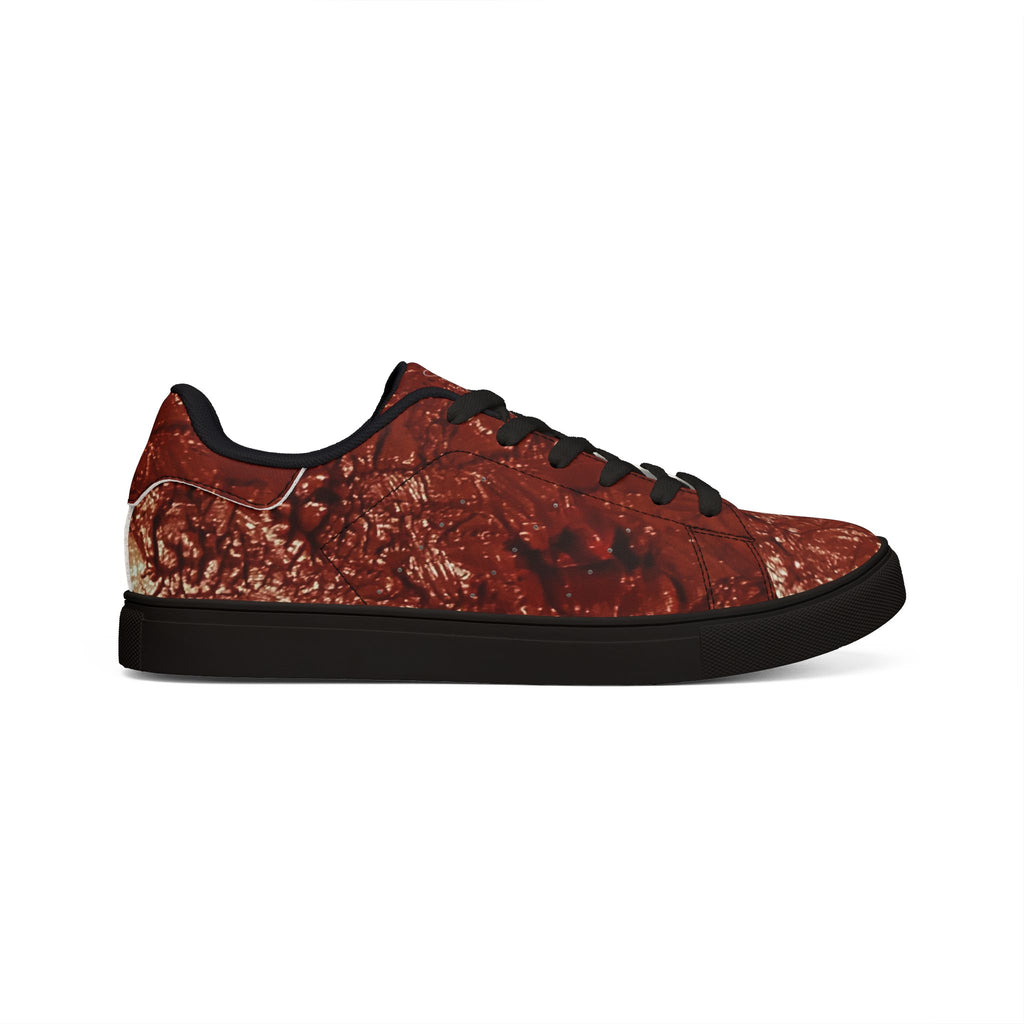 “Le sang qui sauver” Women Leather Low-Top Sneakers - Original Painting