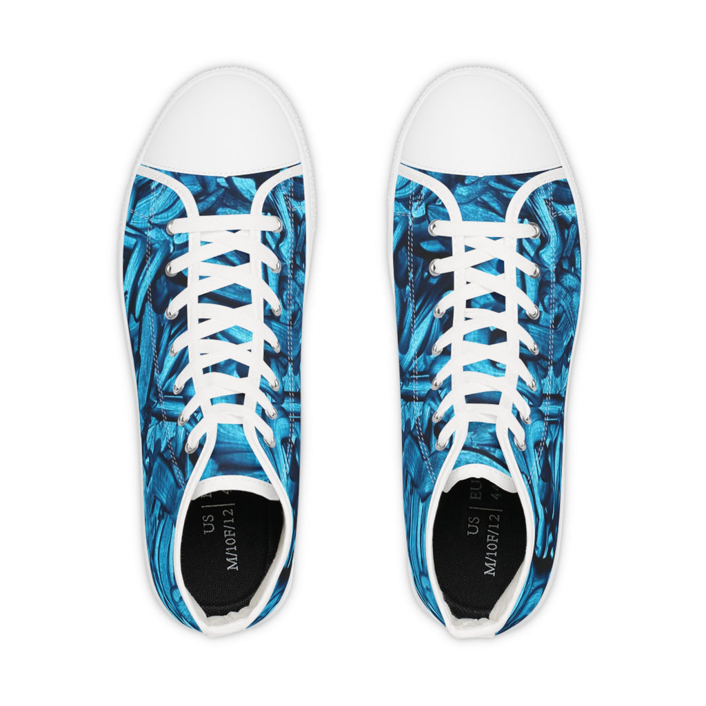 True Blue ||  Tie-Dye High Top Sneakers – Men's Retro Streetwear