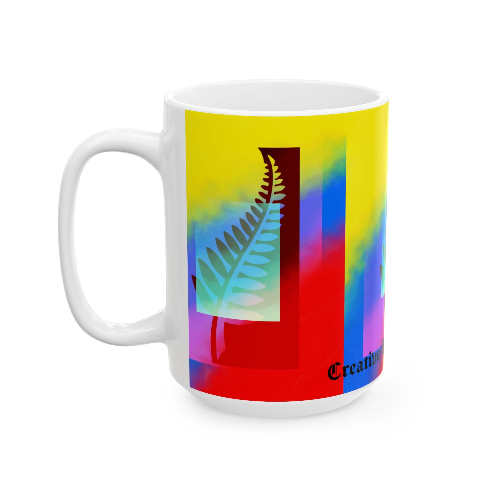 Colorful Fern Ceramic Mug | Creative Toes Art Gallery - 11oz & 15oz