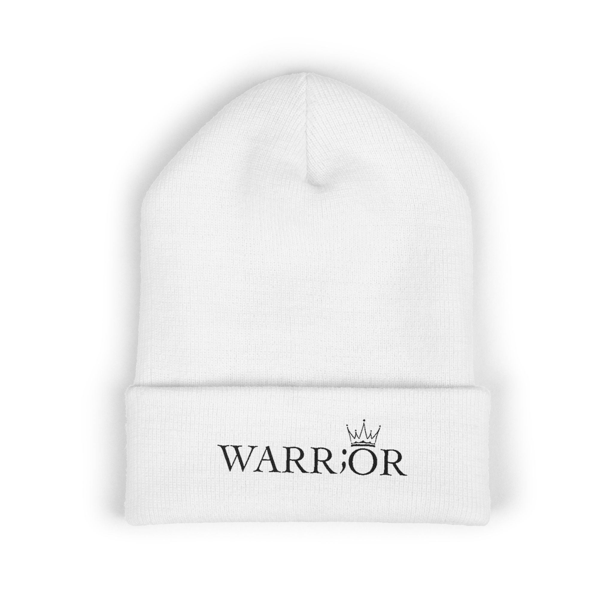 Classic Cuffed Beanie | Embroidered Warrior Hat for Adventurers, Winter Fashion, Gift for Her, Cozy Knit Cap, Unisex Beanie