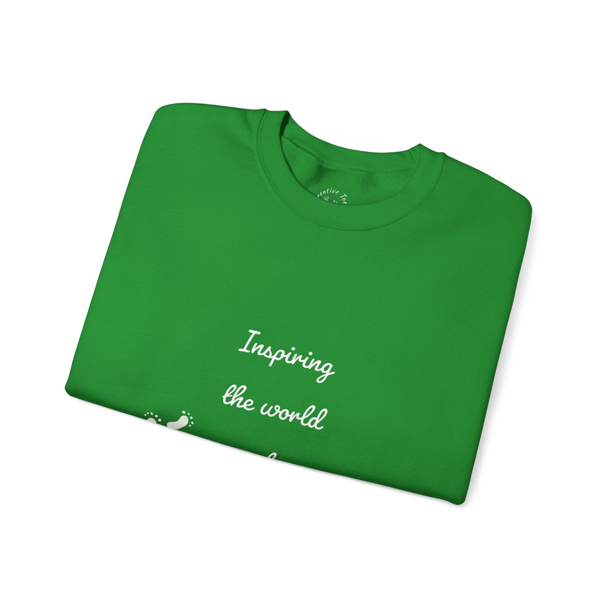 “Inspiring The world One Toe At A Time” Unisex Crewneck Sweatshirt | Creative Toes Art Gallery