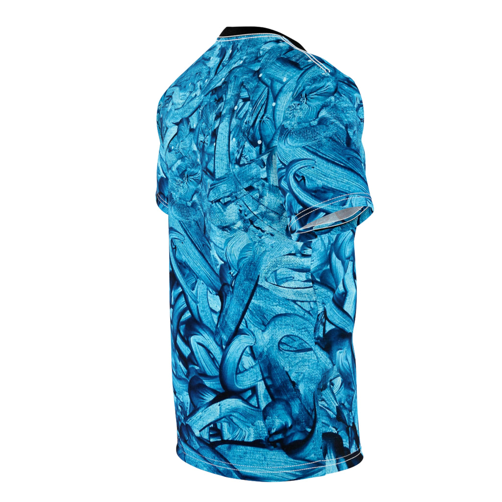 Vibrant “True Blue |” Abstract Unisex Cut & Sew Tee