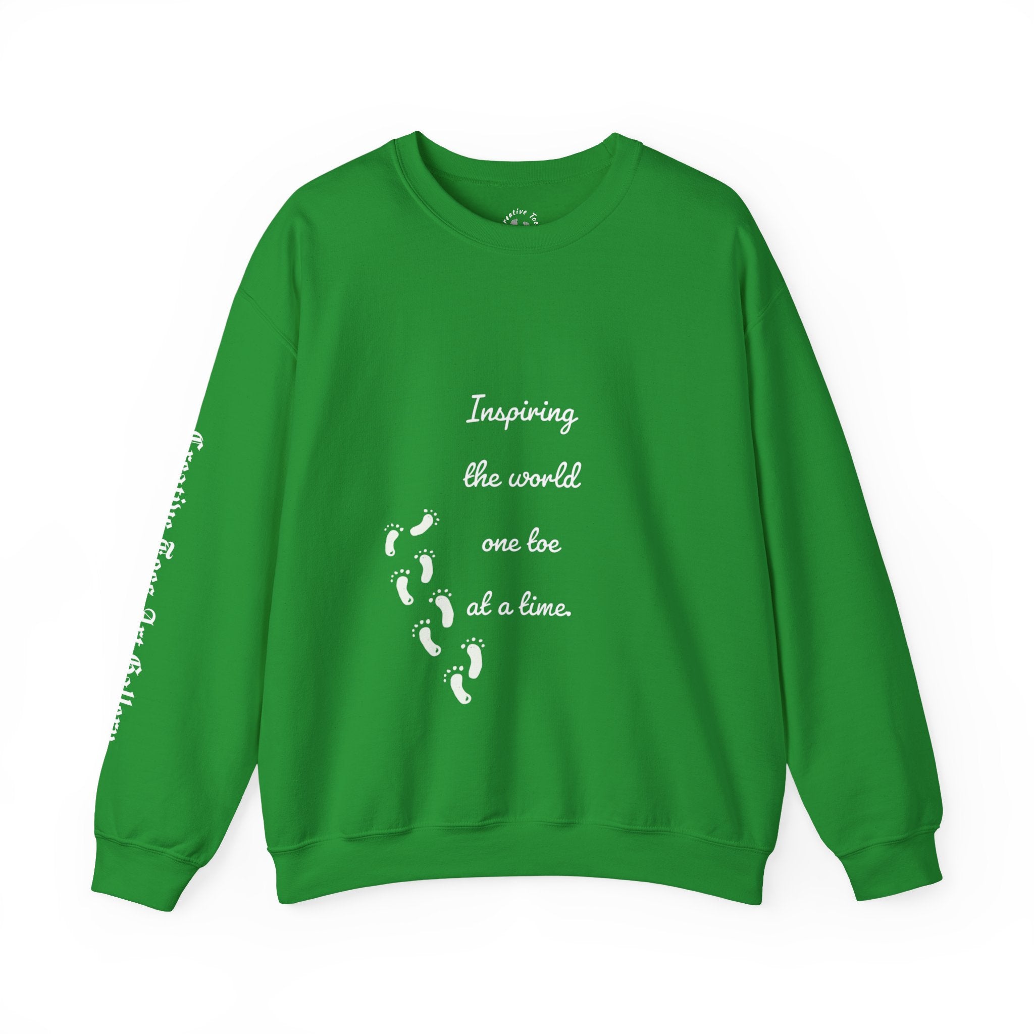 “Inspiring The world One Toe At A Time” Unisex Crewneck Sweatshirt | Creative Toes Art Gallery