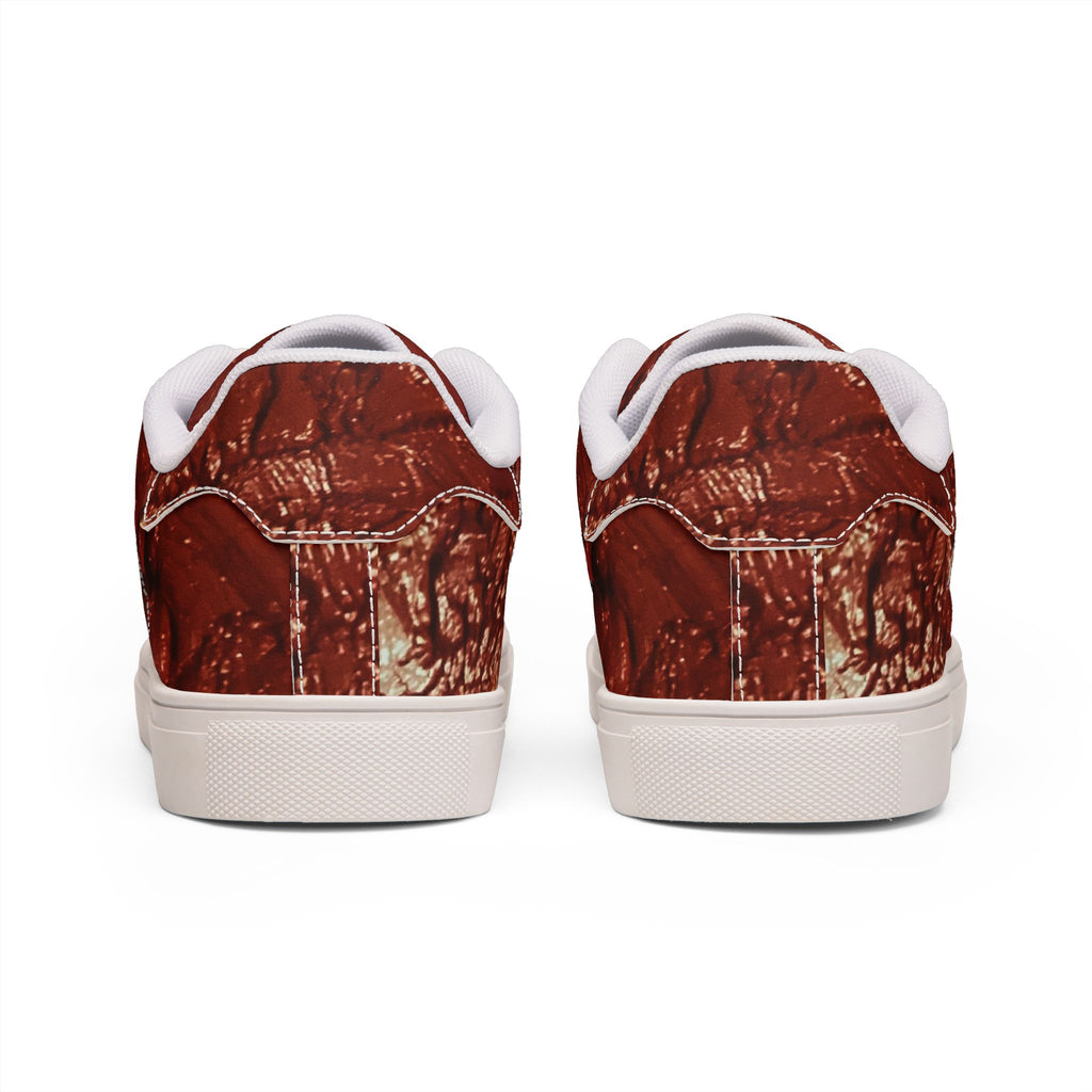 “Le sang qui sauver” Women Leather Low-Top Sneakers - Original Painting