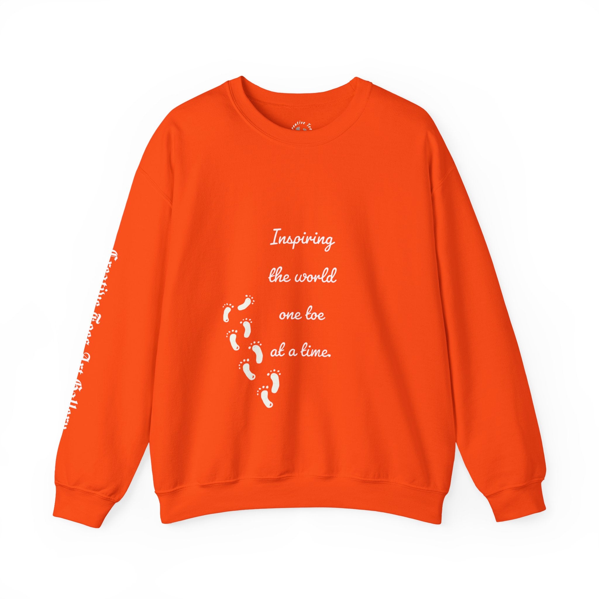 “Inspiring The world One Toe At A Time” Unisex Crewneck Sweatshirt | Creative Toes Art Gallery