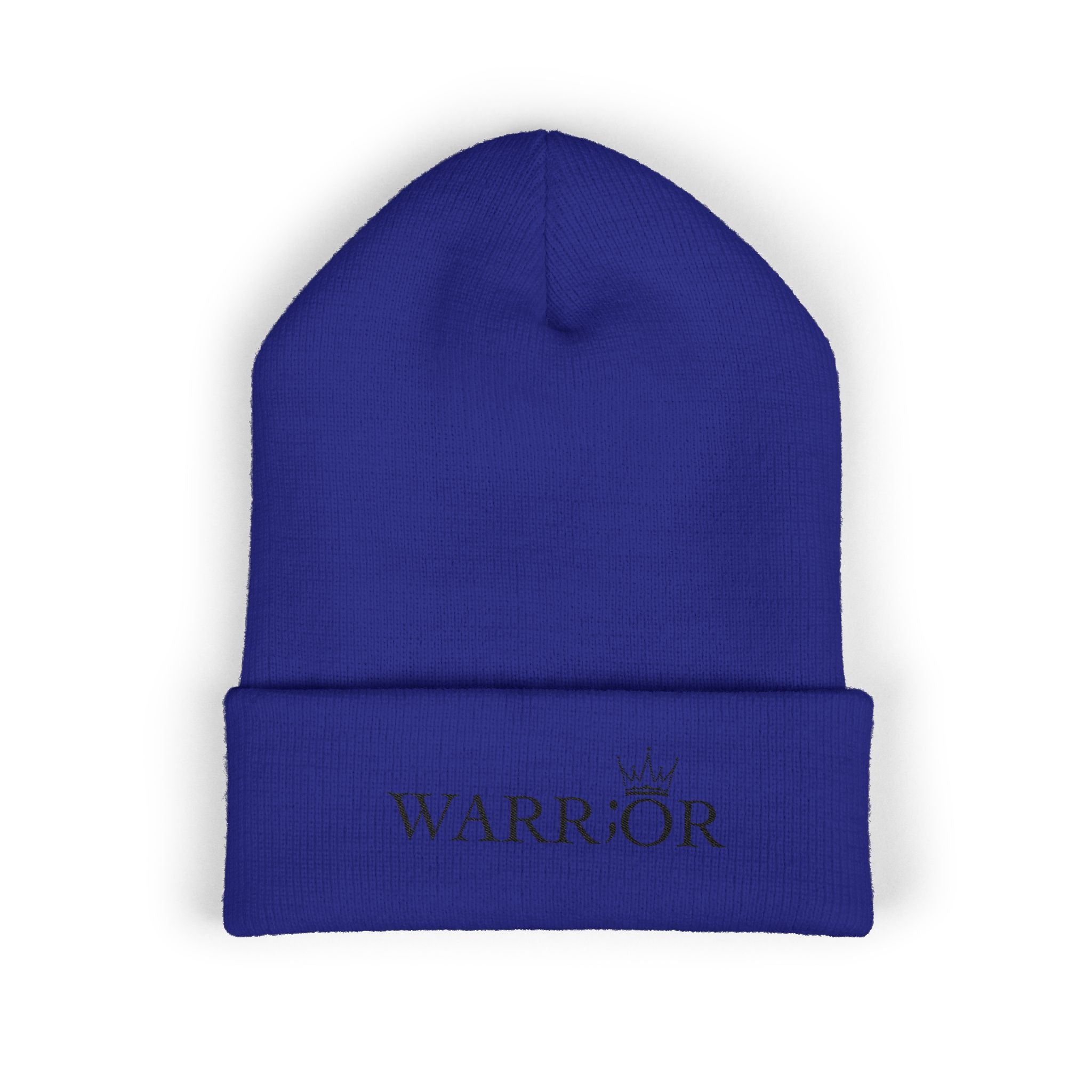 Classic Cuffed Beanie | Embroidered Warrior Hat for Adventurers, Winter Fashion, Gift for Her, Cozy Knit Cap, Unisex Beanie