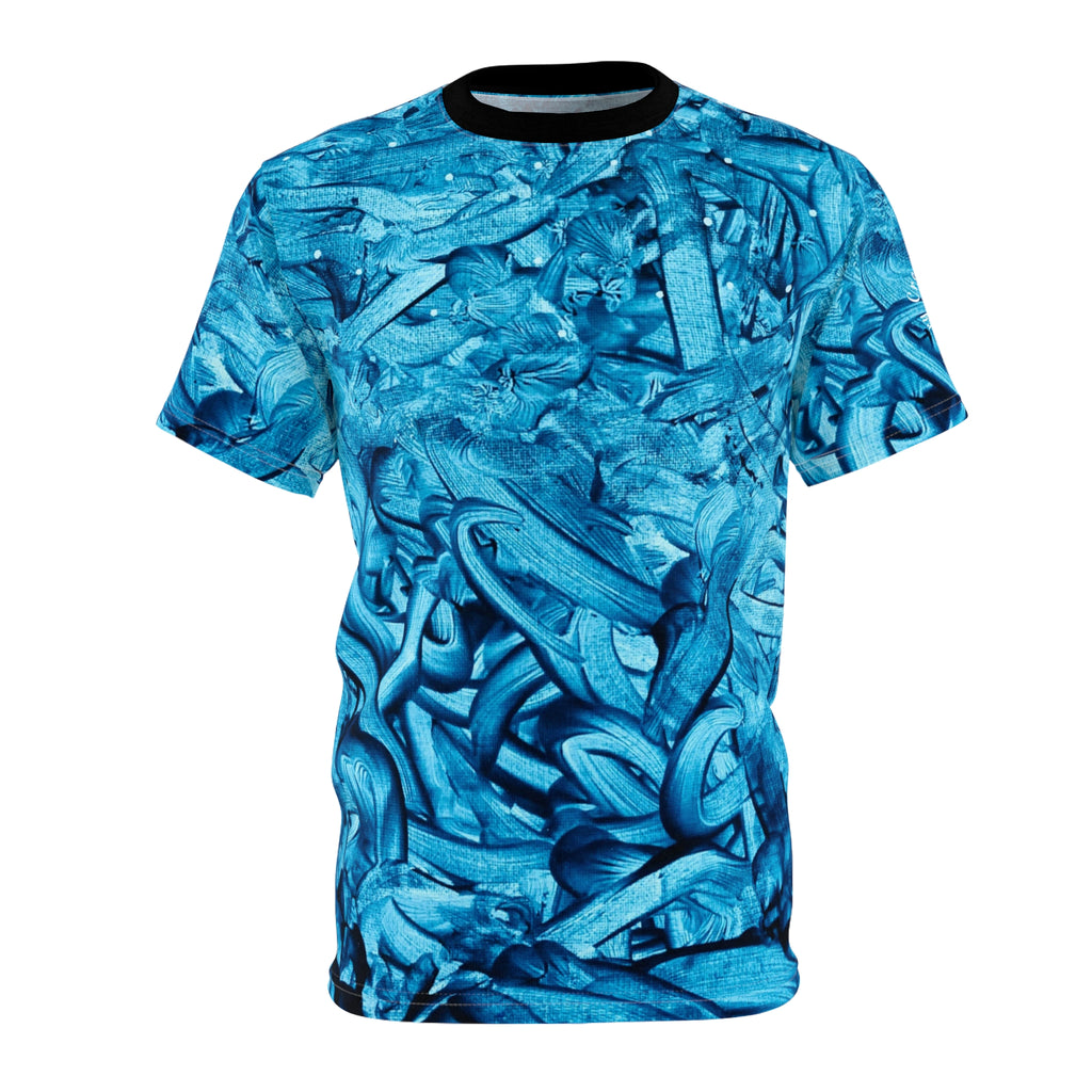 Vibrant “True Blue |” Abstract Unisex Cut & Sew Tee