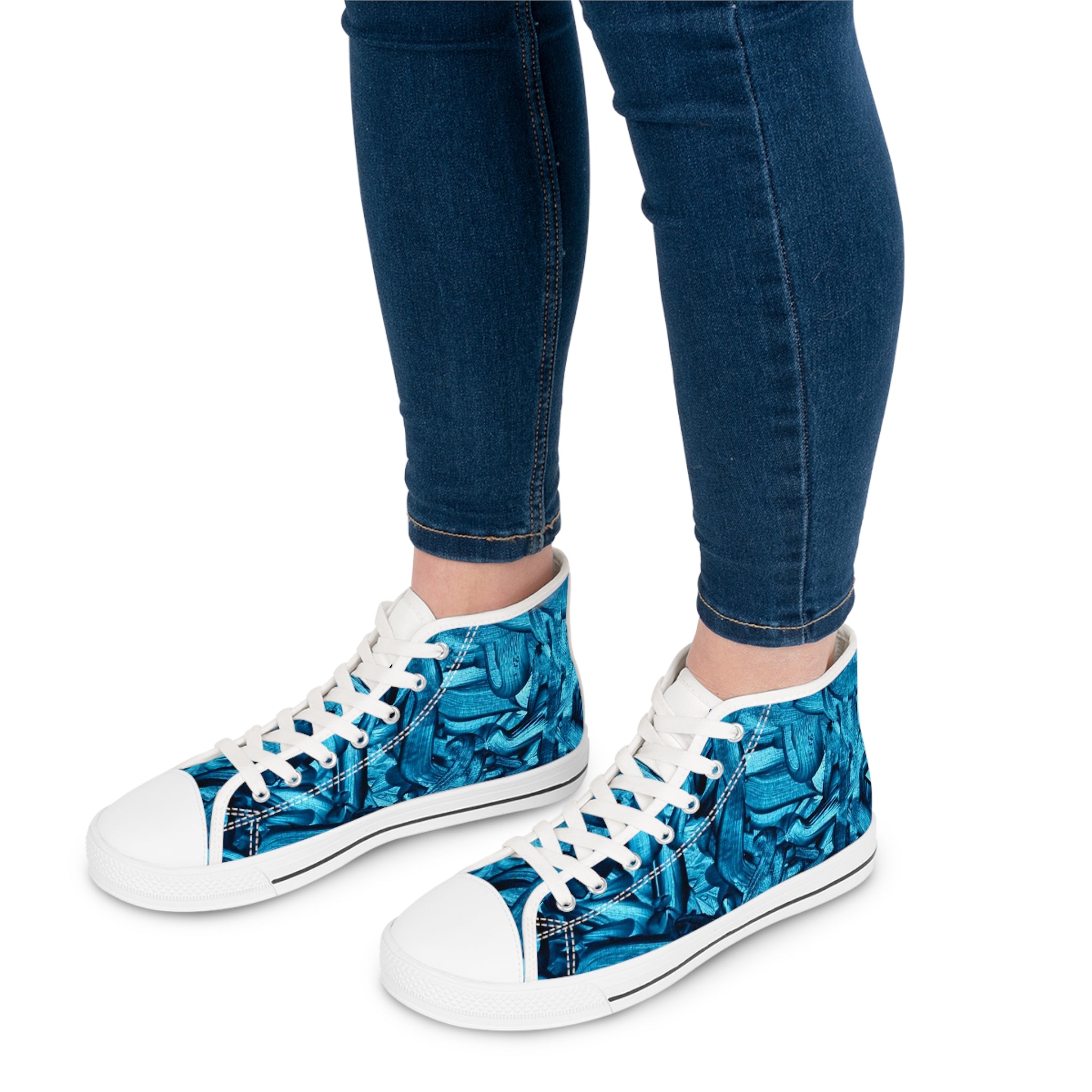 True Blue || Tie Dye Women's High Top Sneakers
