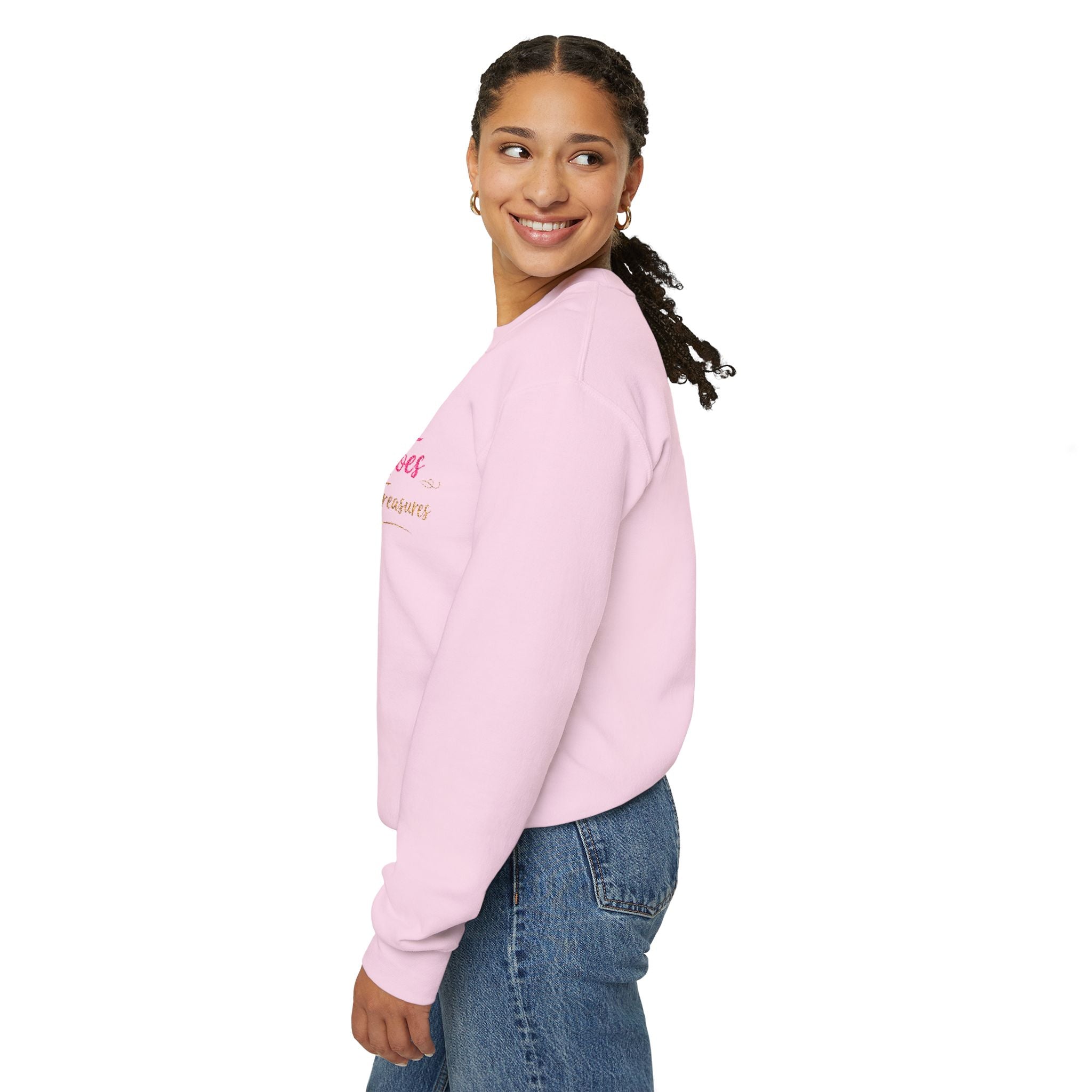 Crewneck Sweatshirt — "When Toes Create Treasures" Floral Beach Mom Pullover