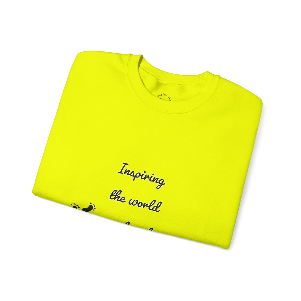 “Inspiring The world One Toe At A Time” Unisex Crewneck Sweatshirt | Creative Toes Art Gallery