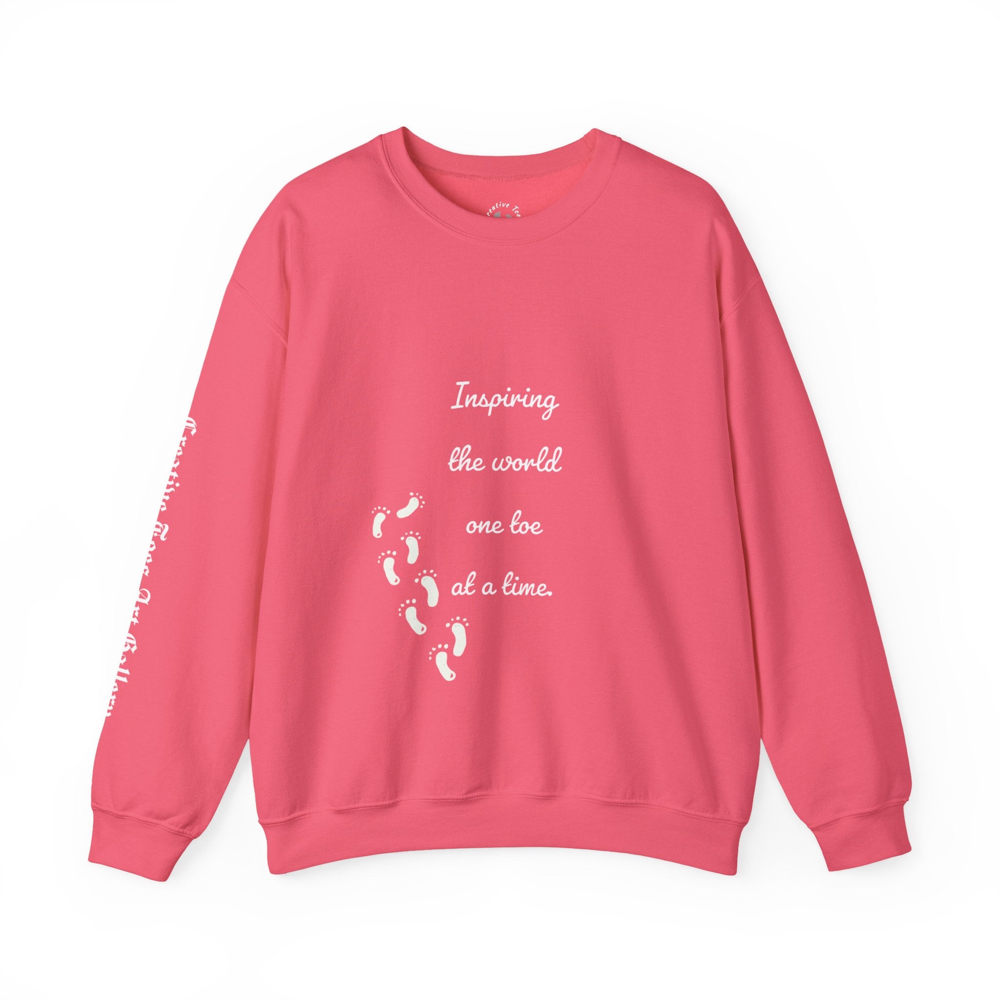 “Inspiring The world One Toe At A Time” Unisex Crewneck Sweatshirt | Creative Toes Art Gallery