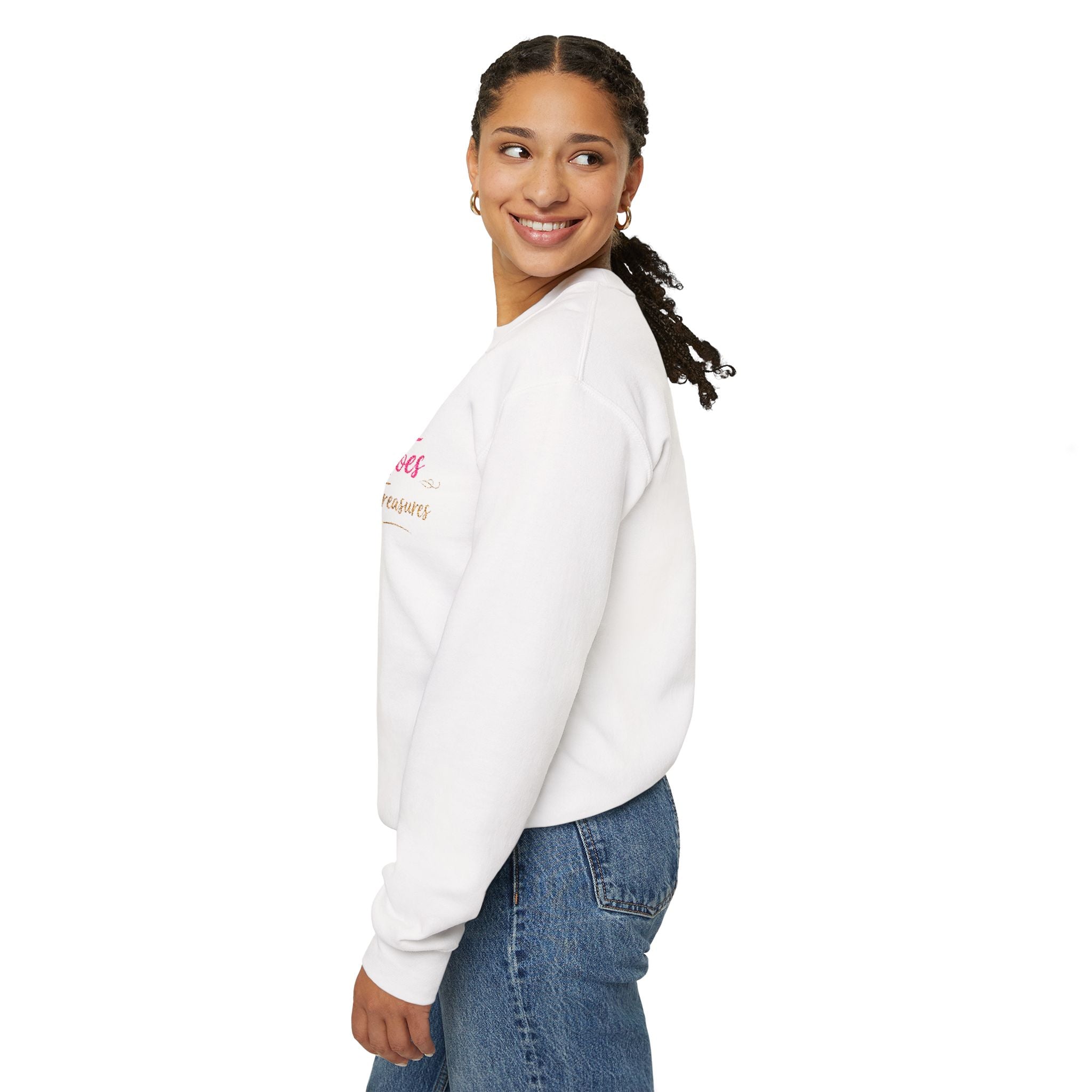 Crewneck Sweatshirt — "When Toes Create Treasures" Floral Beach Mom Pullover