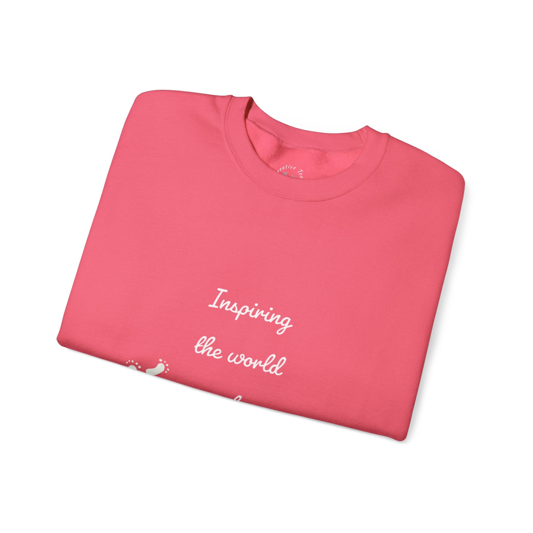 “Inspiring The world One Toe At A Time” Unisex Crewneck Sweatshirt | Creative Toes Art Gallery