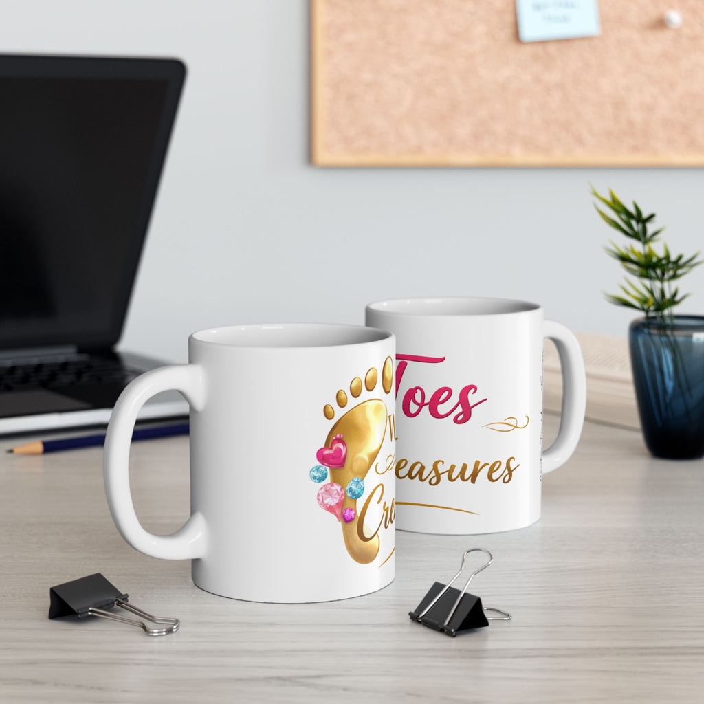 Where Toes Create Treasures Ceramic Mug — Cute Coffee Cup (11oz/15oz)