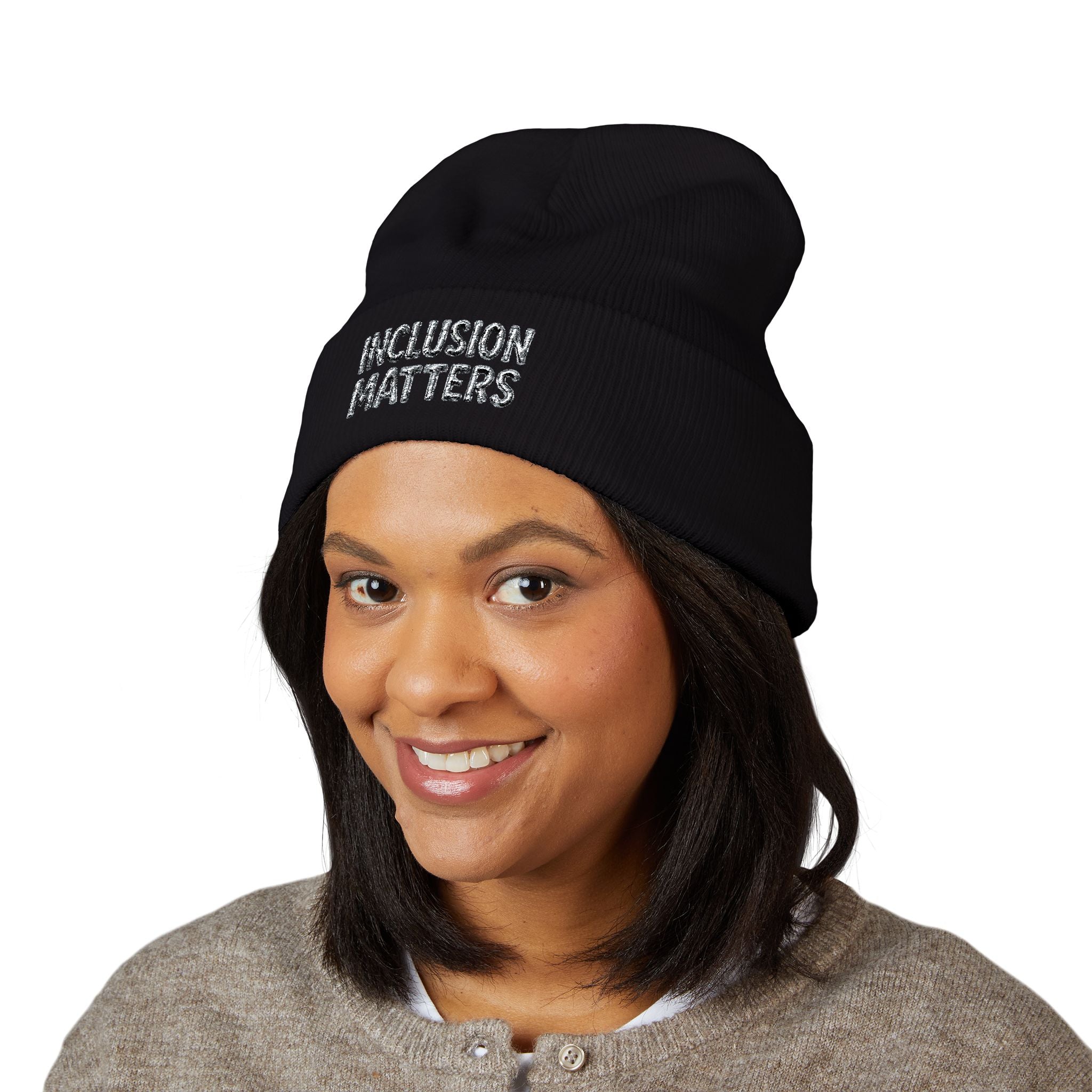 Inclusion Matters Embroidered Cuffed Beanie