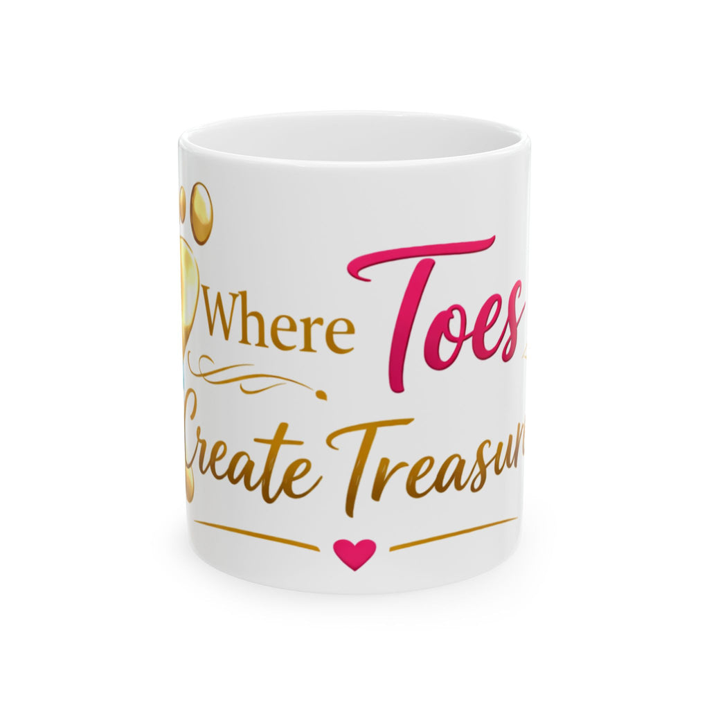 Where Toes Create Treasures Ceramic Mug — Cute Coffee Cup (11oz/15oz)