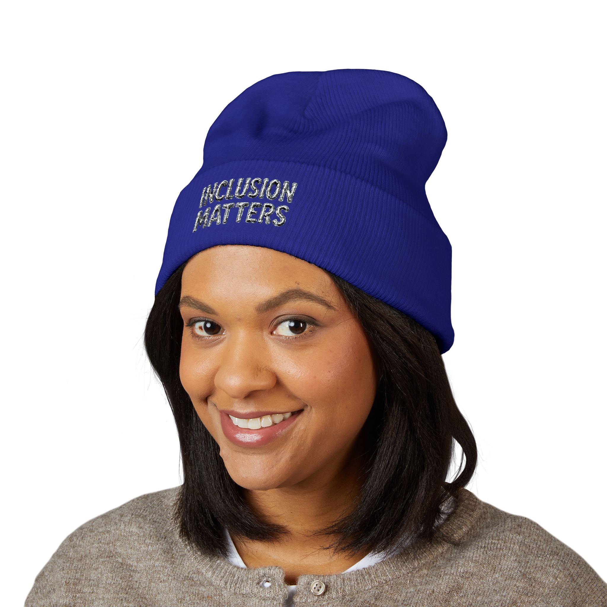 Inclusion Matters Embroidered Cuffed Beanie