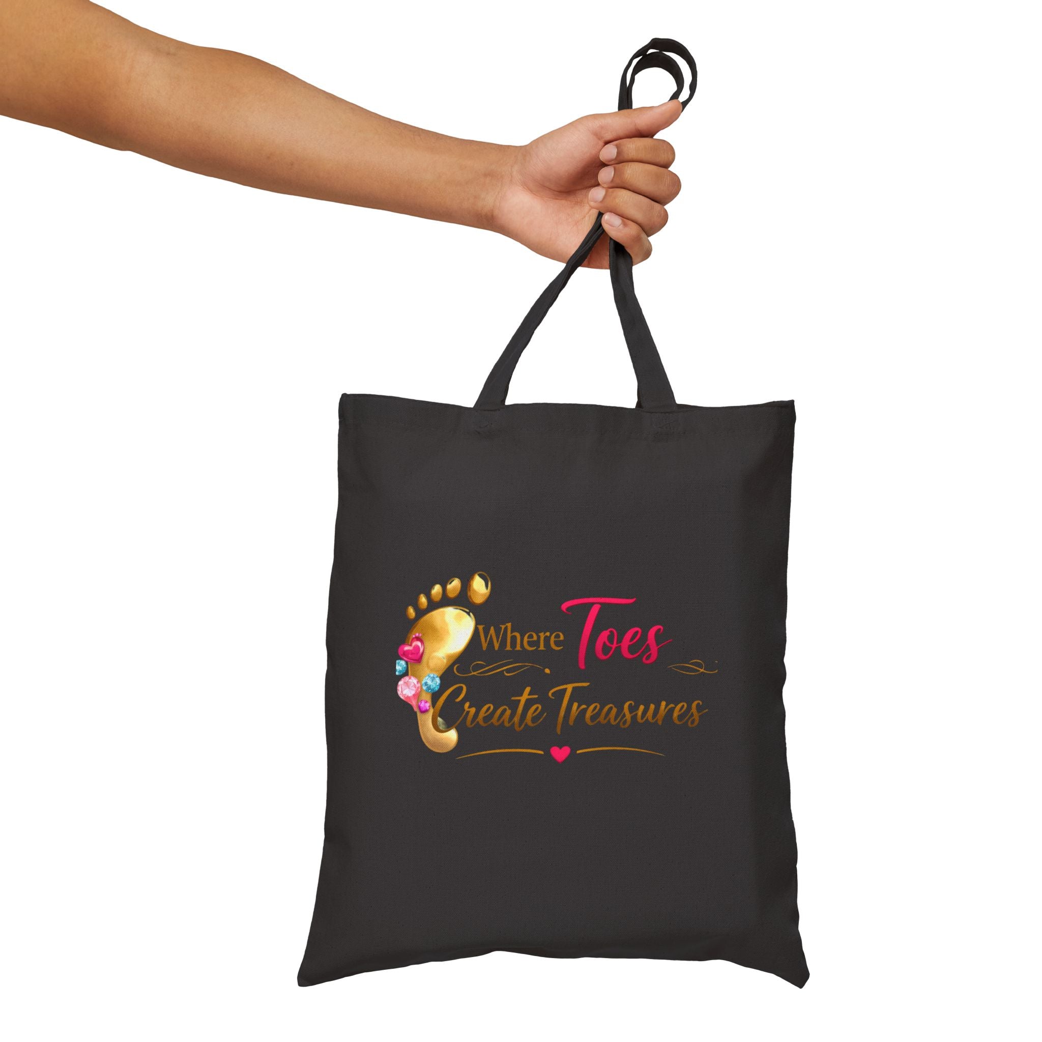 “Where Toes Create Treasures” — Cotton Canvas Tote Bag