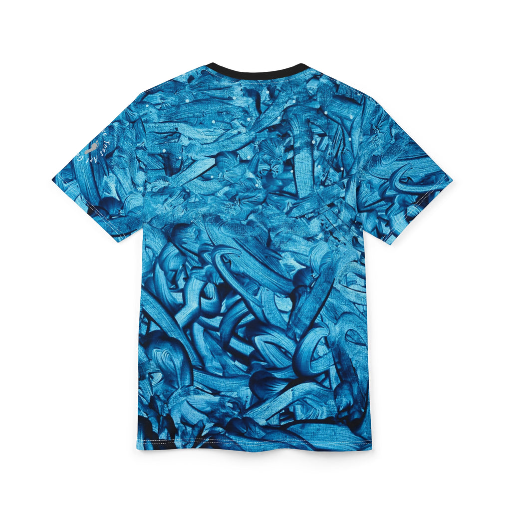Vibrant “True Blue |” Abstract Unisex Cut & Sew Tee