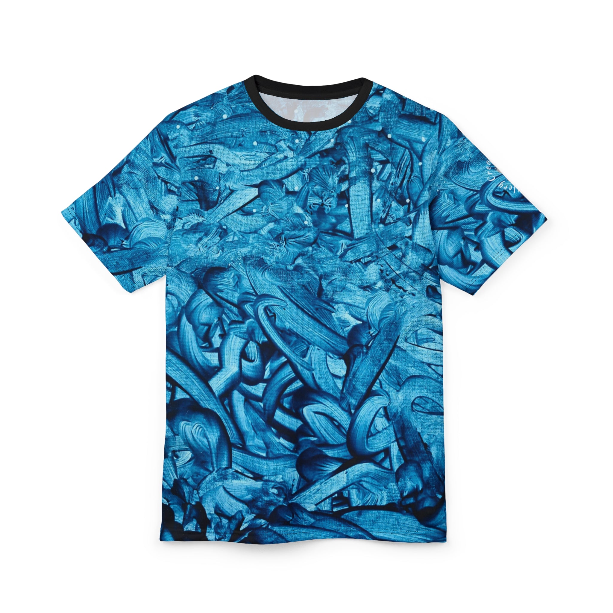 Vibrant “True Blue |” Abstract Unisex Cut & Sew Tee
