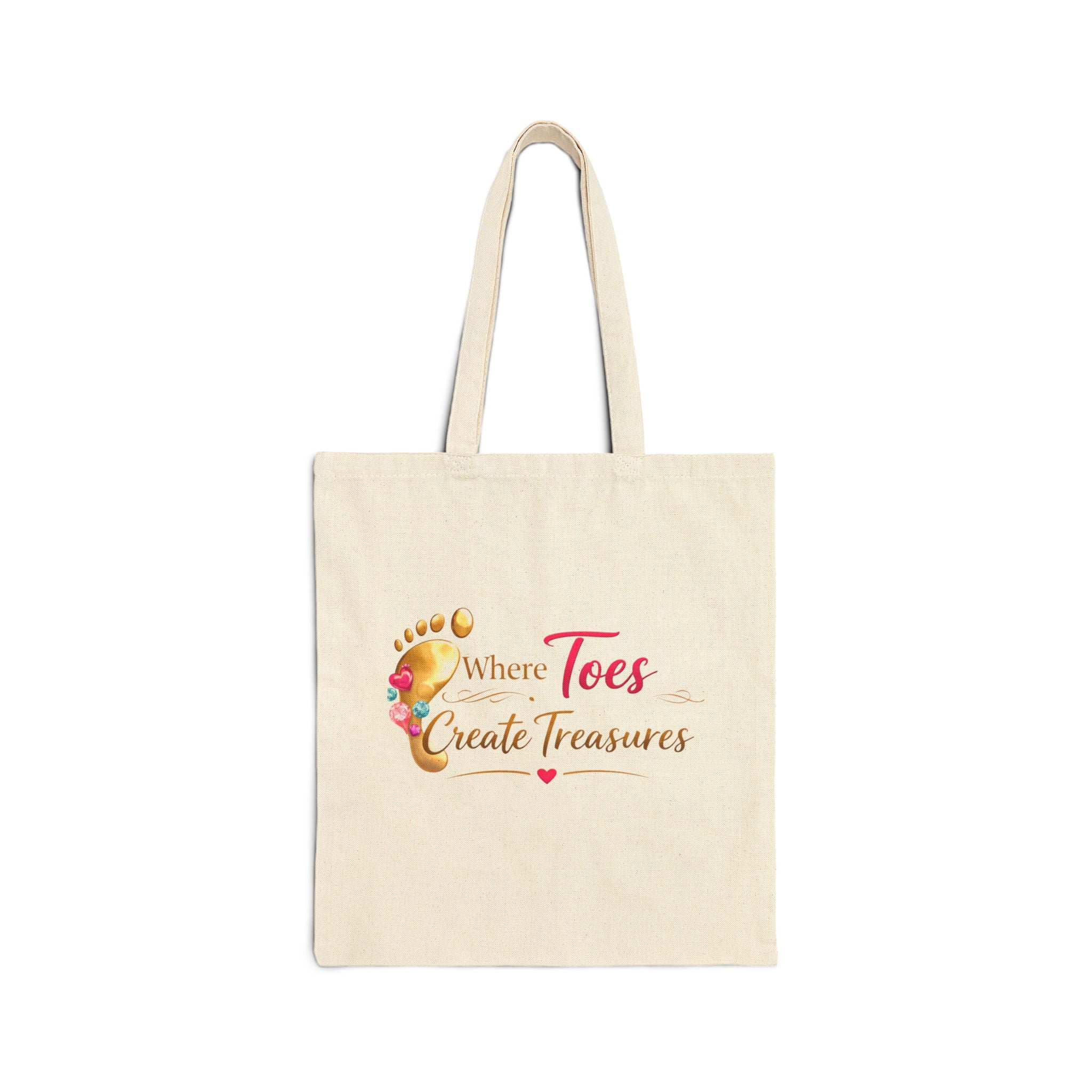 “Where Toes Create Treasures” — Cotton Canvas Tote Bag