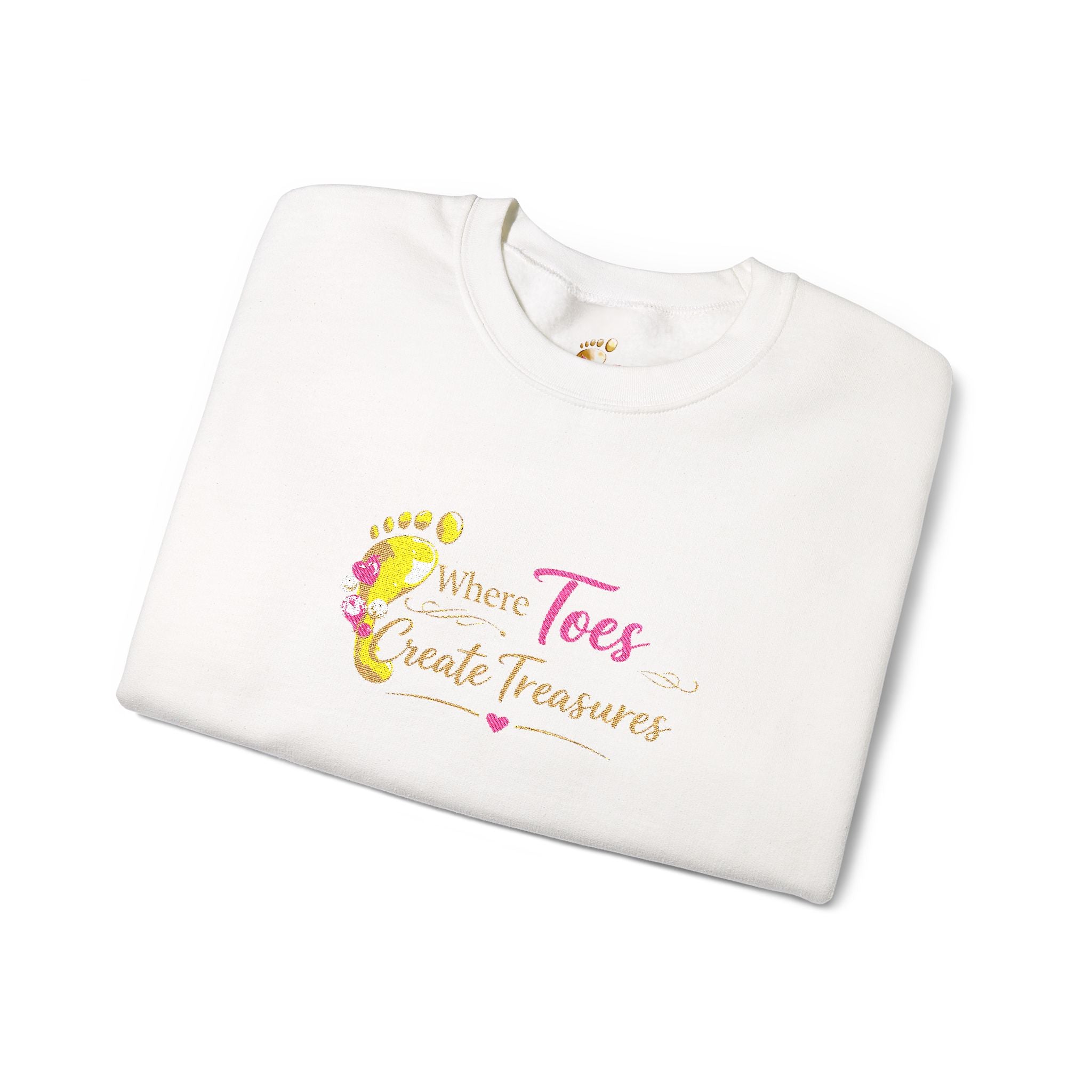 Crewneck Sweatshirt — "When Toes Create Treasures" Floral Beach Mom Pullover