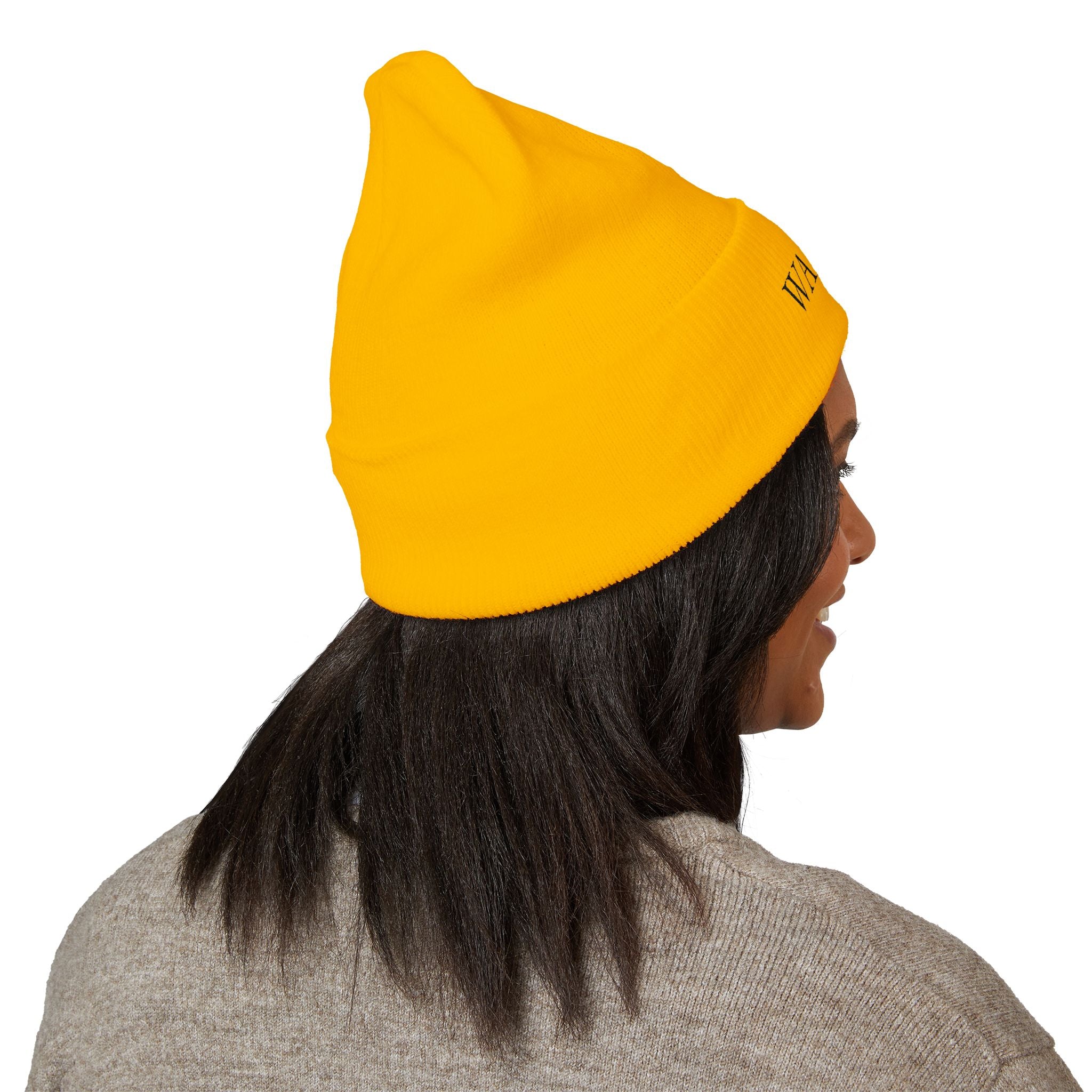 Classic Cuffed Beanie | Embroidered Warrior Hat for Adventurers, Winter Fashion, Gift for Her, Cozy Knit Cap, Unisex Beanie