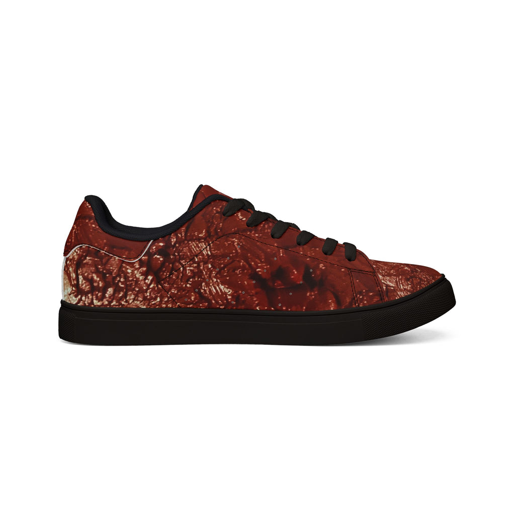 “Le sang qui sauver” Women Leather Low-Top Sneakers - Original Painting