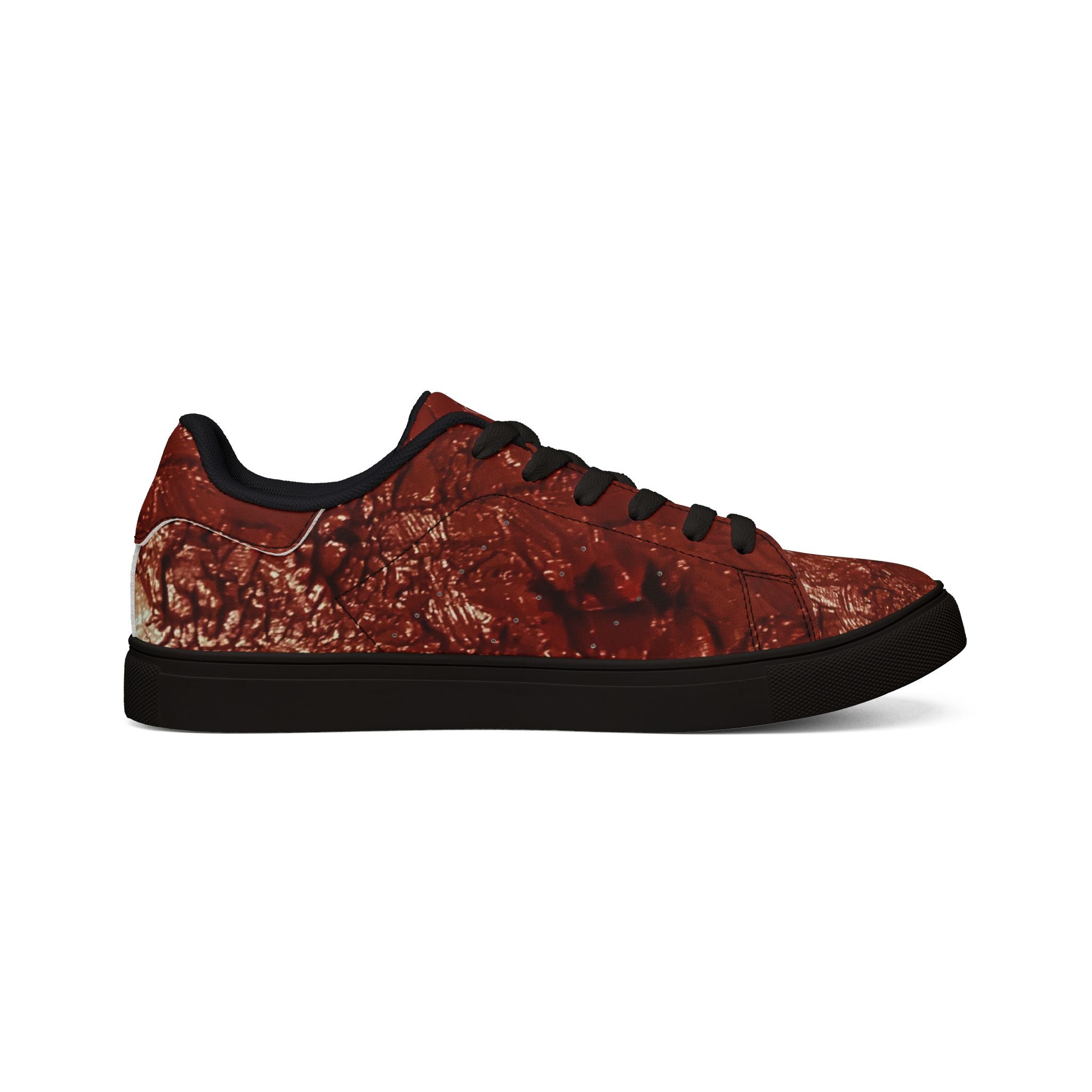 “Le sang qui sauver” Women Leather Low-Top Sneakers - Original Painting