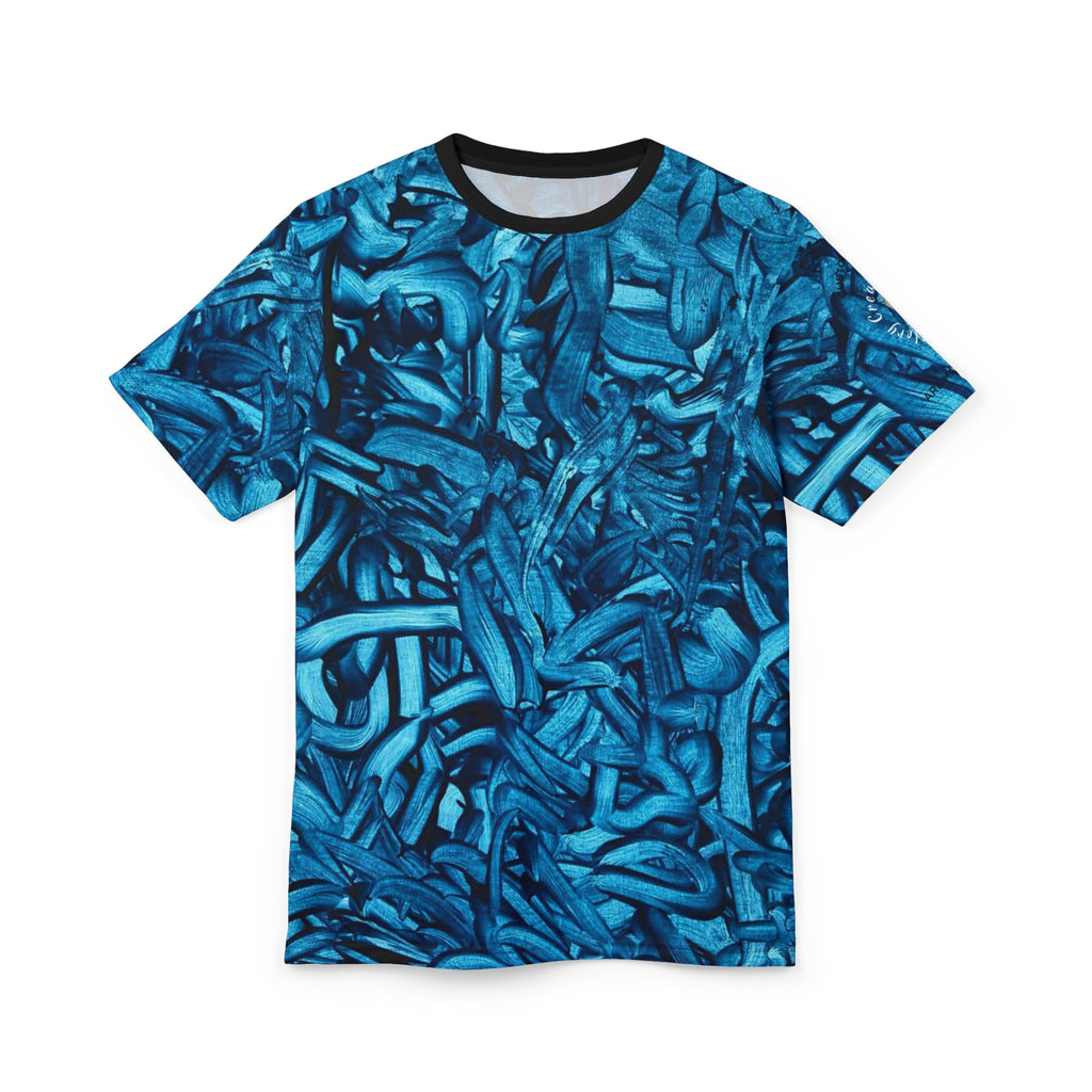 Vibrant “True Blue ||” Abstract Unisex Cut & Sew Tee