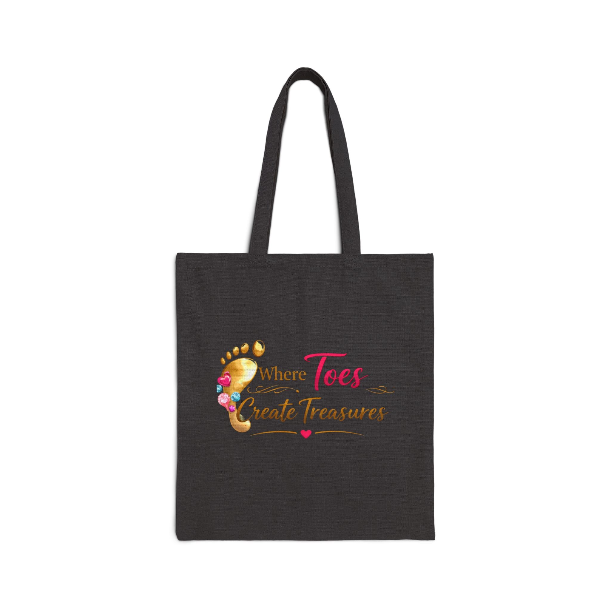 “Where Toes Create Treasures” — Cotton Canvas Tote Bag