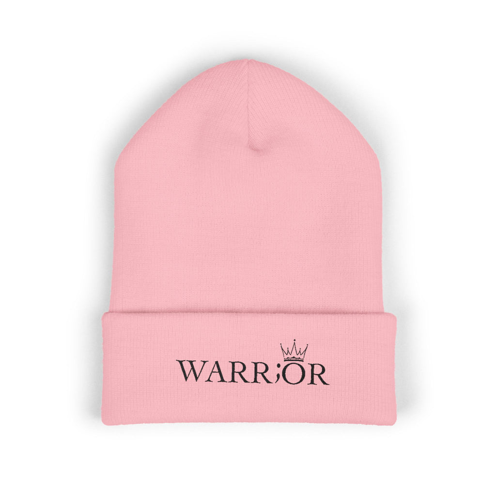 Classic Cuffed Beanie | Embroidered Warrior Hat for Adventurers, Winter Fashion, Gift for Her, Cozy Knit Cap, Unisex Beanie