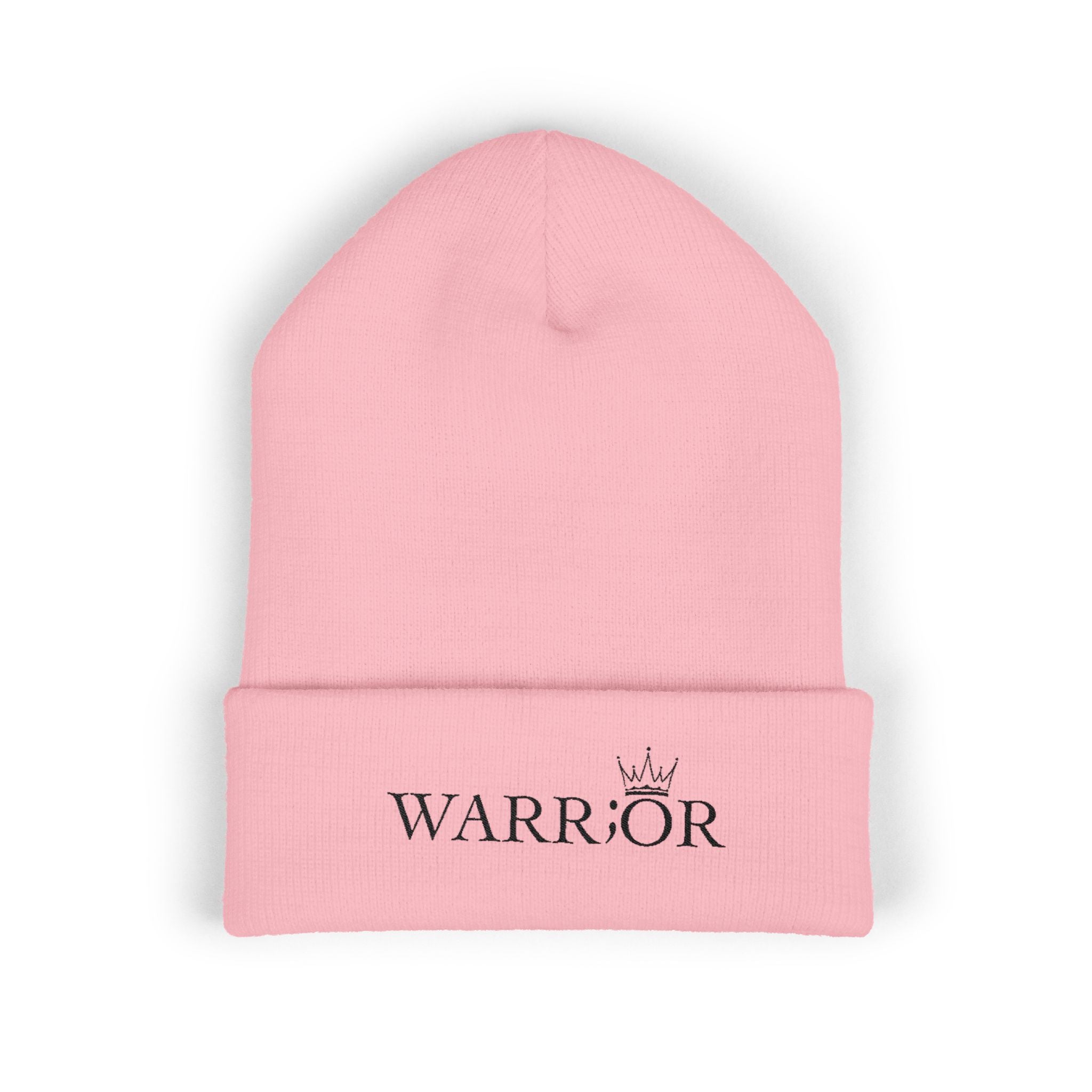 Classic Cuffed Beanie | Embroidered Warrior Hat for Adventurers, Winter Fashion, Gift for Her, Cozy Knit Cap, Unisex Beanie