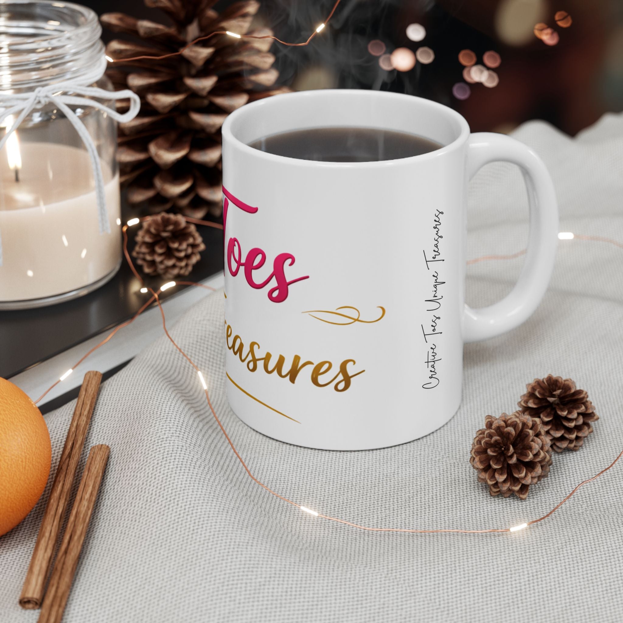Where Toes Create Treasures Ceramic Mug — Cute Coffee Cup (11oz/15oz)
