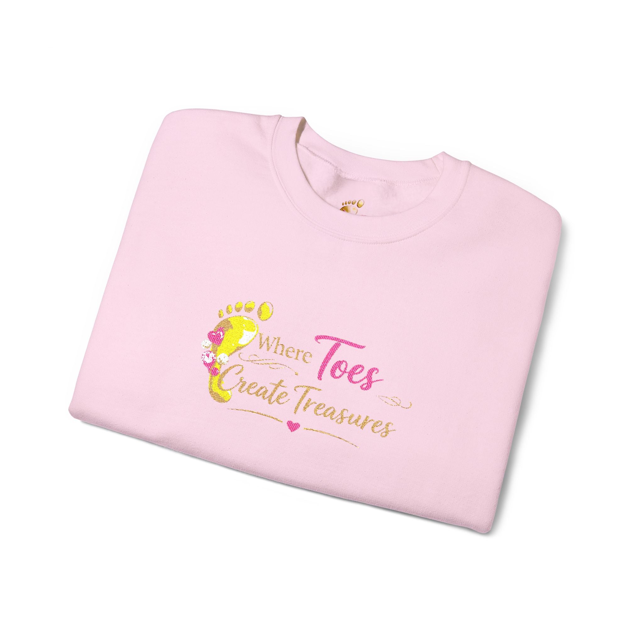 Crewneck Sweatshirt — "When Toes Create Treasures" Floral Beach Mom Pullover