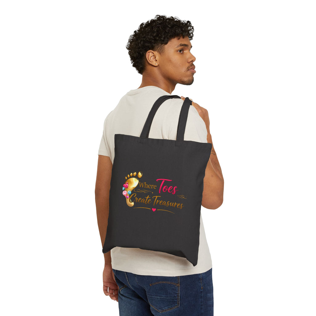 “Where Toes Create Treasures” — Cotton Canvas Tote Bag