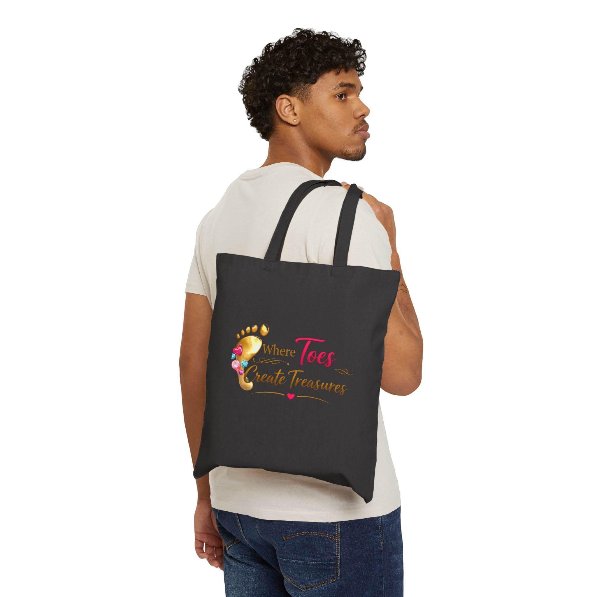 “Where Toes Create Treasures” — Cotton Canvas Tote Bag
