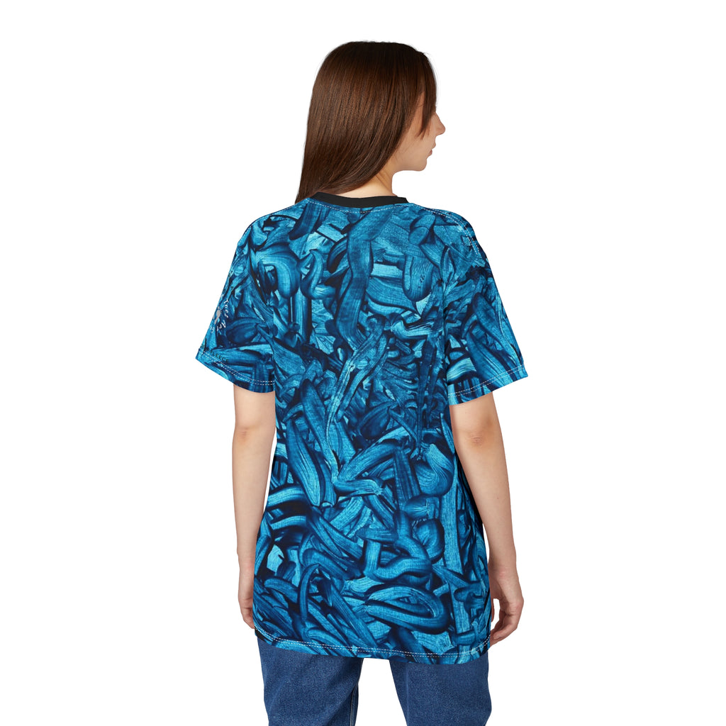 Vibrant “True Blue ||” Abstract Unisex Cut & Sew Tee