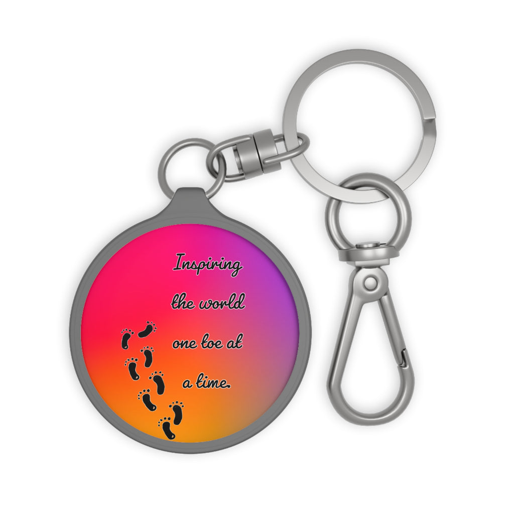 “Inspiring The World, One Toe At A Time.” Keyring Tag | Creative Toes Art Gallery