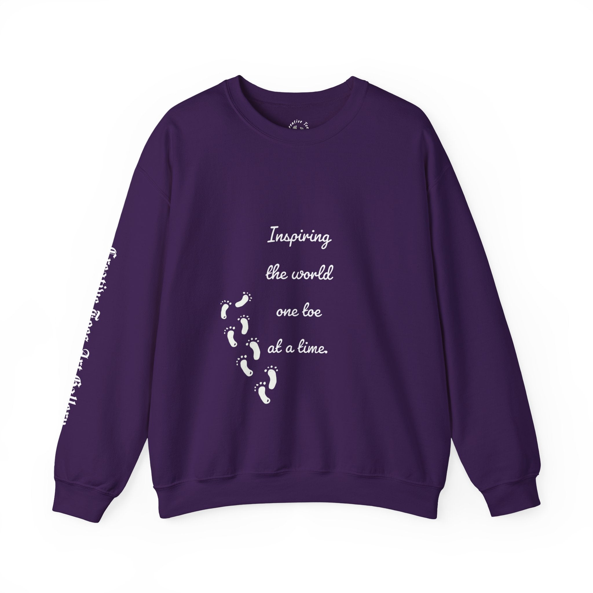 “Inspiring The world One Toe At A Time” Unisex Crewneck Sweatshirt | Creative Toes Art Gallery