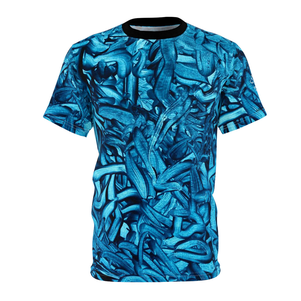 Vibrant “True Blue ||” Abstract Unisex Cut & Sew Tee