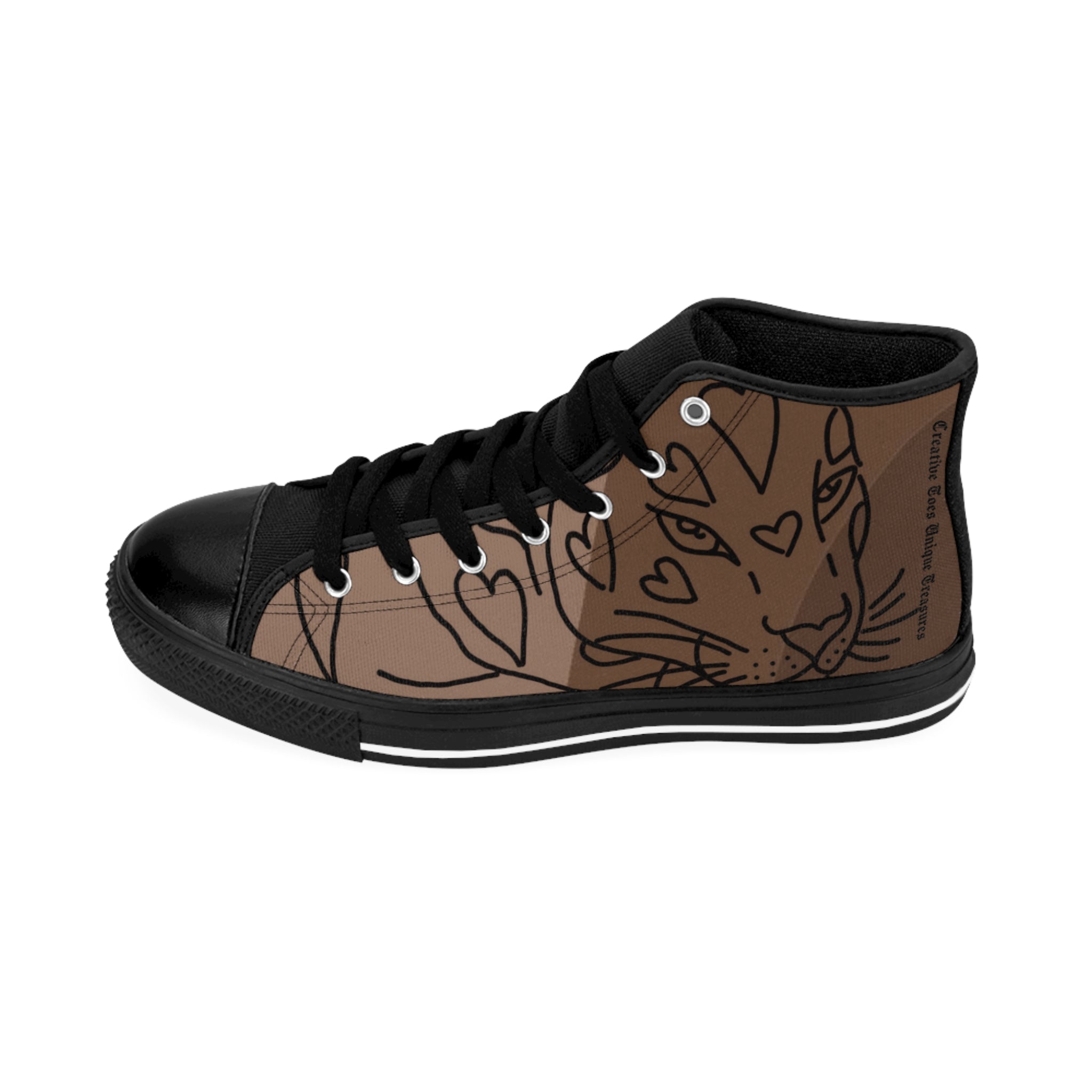 Stylish Cat-Themed High-Top Sneakers for Animal Lovers, Unique Gift for Pet Owners, Comfortable Casual Footwear, Trendy Animal Print Shoes