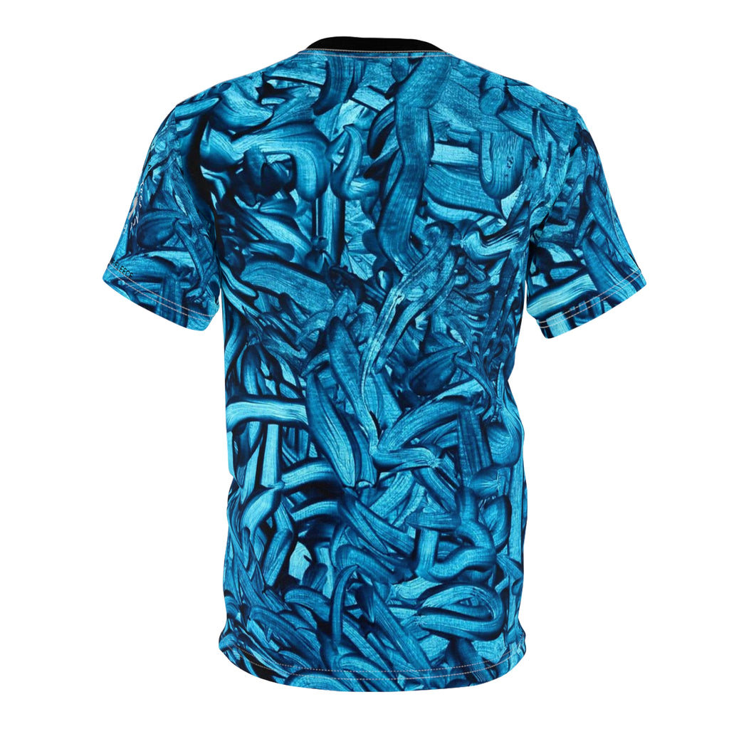 Vibrant “True Blue ||” Abstract Unisex Cut & Sew Tee