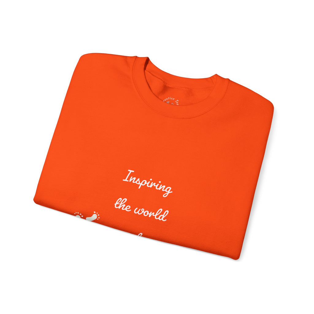 “Inspiring The world One Toe At A Time” Unisex Crewneck Sweatshirt | Creative Toes Art Gallery