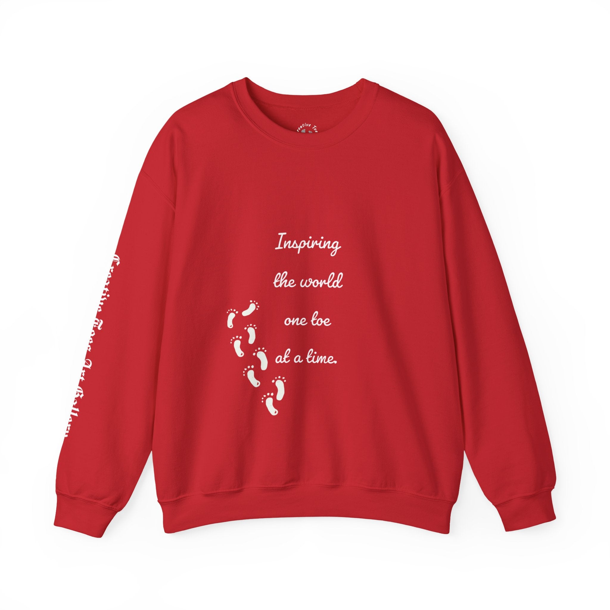 “Inspiring The world One Toe At A Time” Unisex Crewneck Sweatshirt | Creative Toes Art Gallery